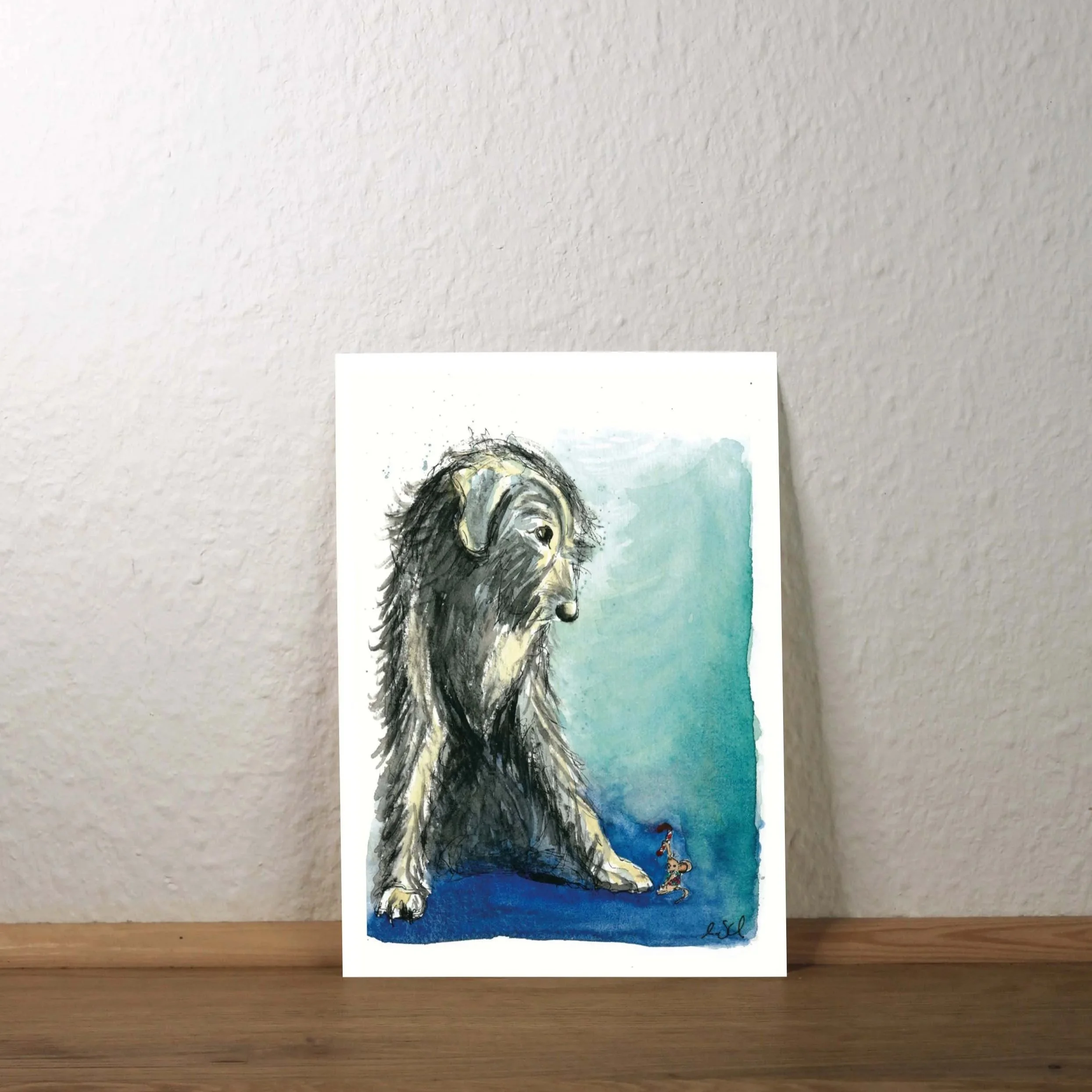 Greyhound mit Weihnachtsmaus