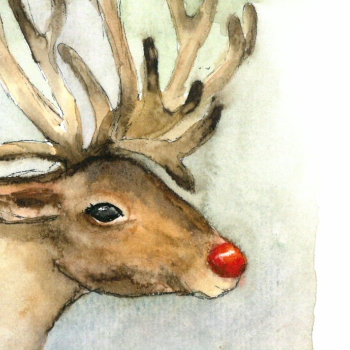 Nahaufnahme Kunstdruck Rudolg mit der roten Nase