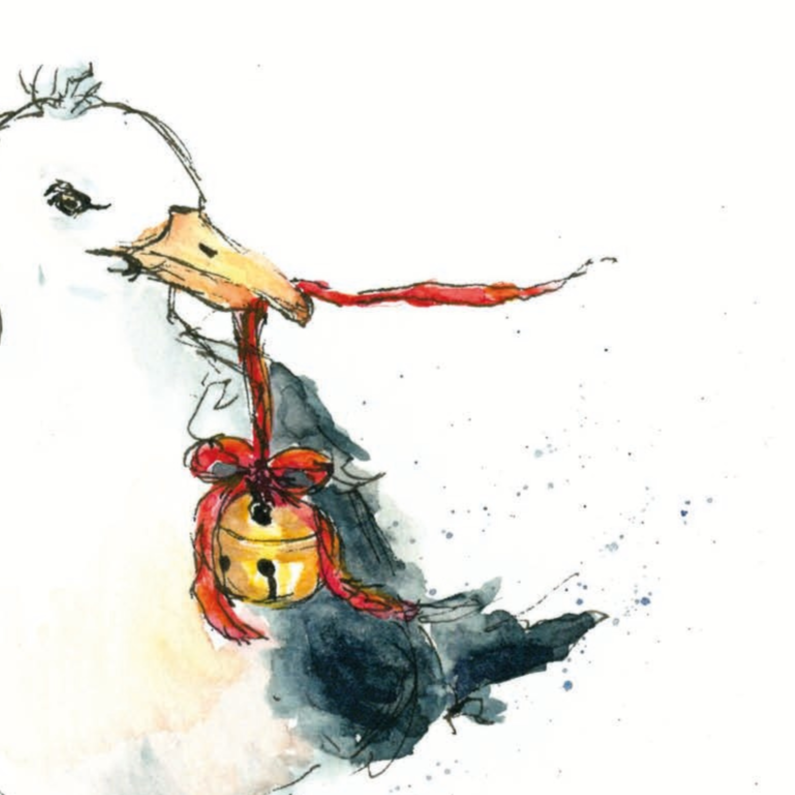 Weihnachtsmöwe mit Klöckchen