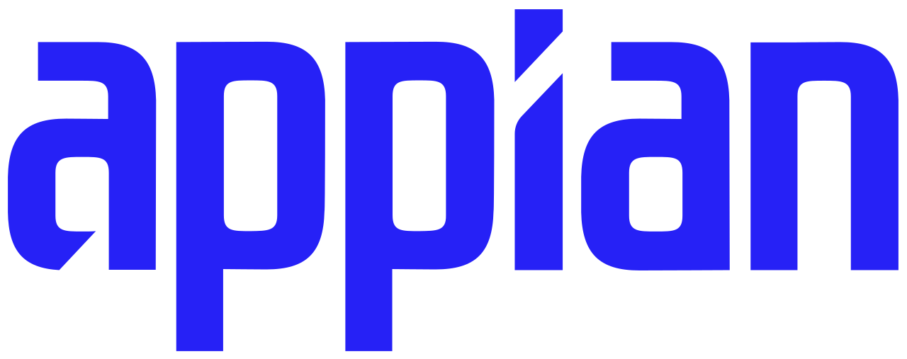 Das Bild zeigt das Wort ‚appian‘ in großen, blauen Buchstaben auf schwarzem Hintergrund.