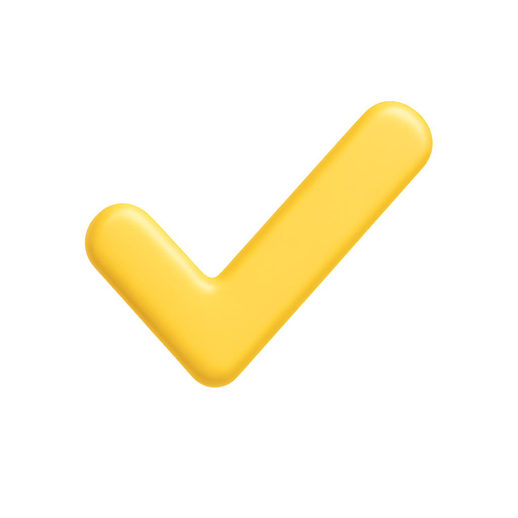 Ein goldener Häkchen-Symbol auf schwarzem Hintergrund.