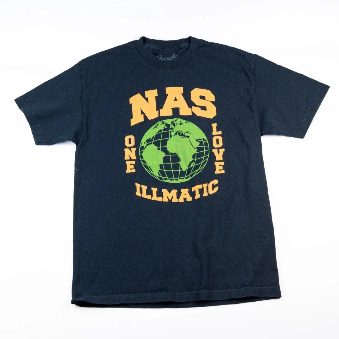 Nas &ldquo;One Love Illmatic&rdquo; Globe Graphic T-Shirt Bravado Navy Men&rsquo;s Large

cleanthrifts.com