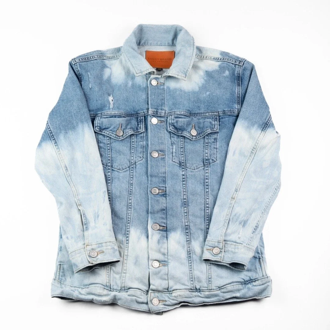 Lucky Brand Holy Fire Custom Embroidered Denim Jacket Light Wash Women&rsquo;s Small

cleanthrifts.com