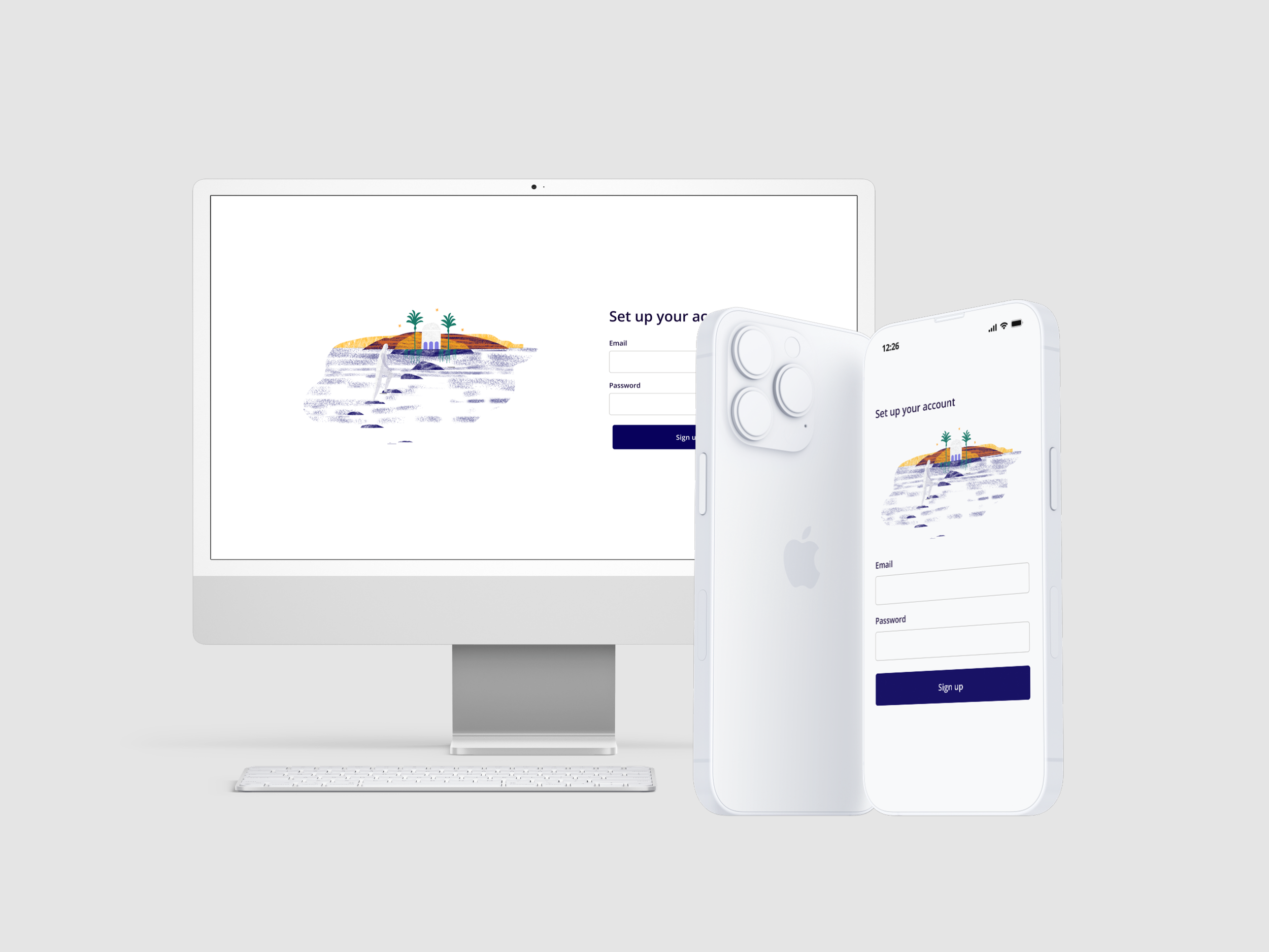 desktop and mobile version mockups of refresh