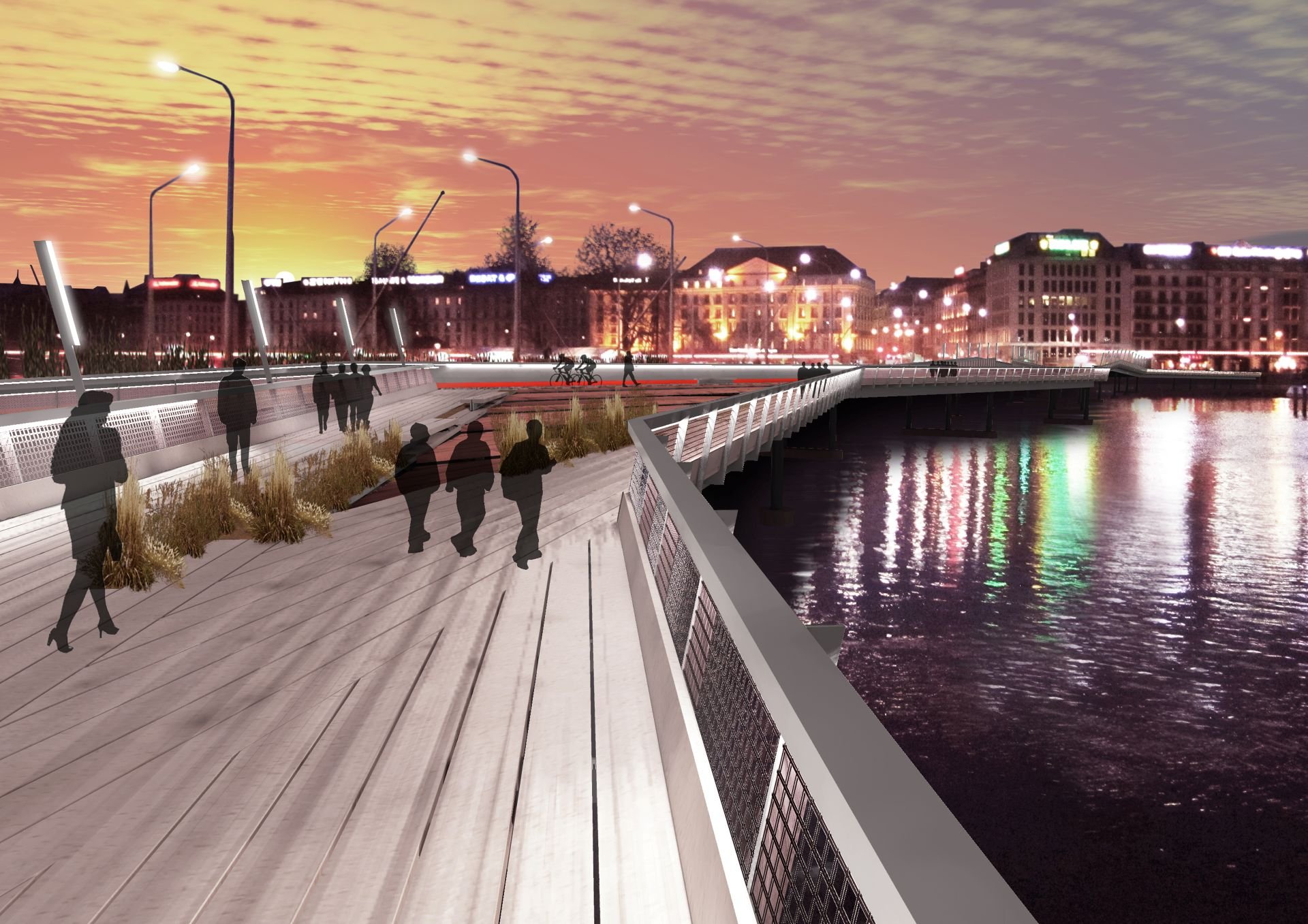 Ferusic Architects, Relja Ferusic, Laps de Temps, Pont du Montblanc, Geneve