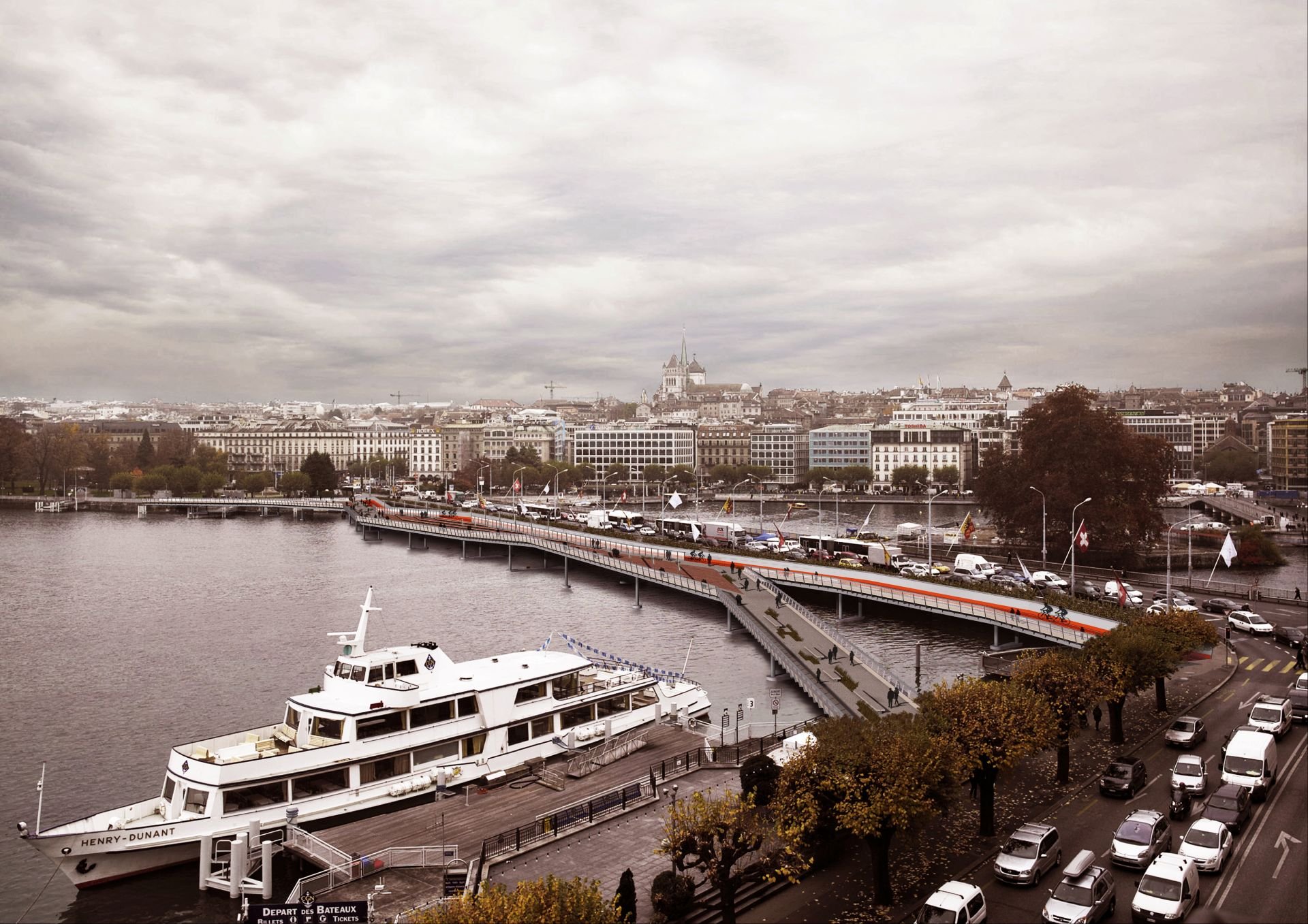 Ferusic Architects, Relja Ferusic, Laps de Temps, Pont du Montblanc, Geneve