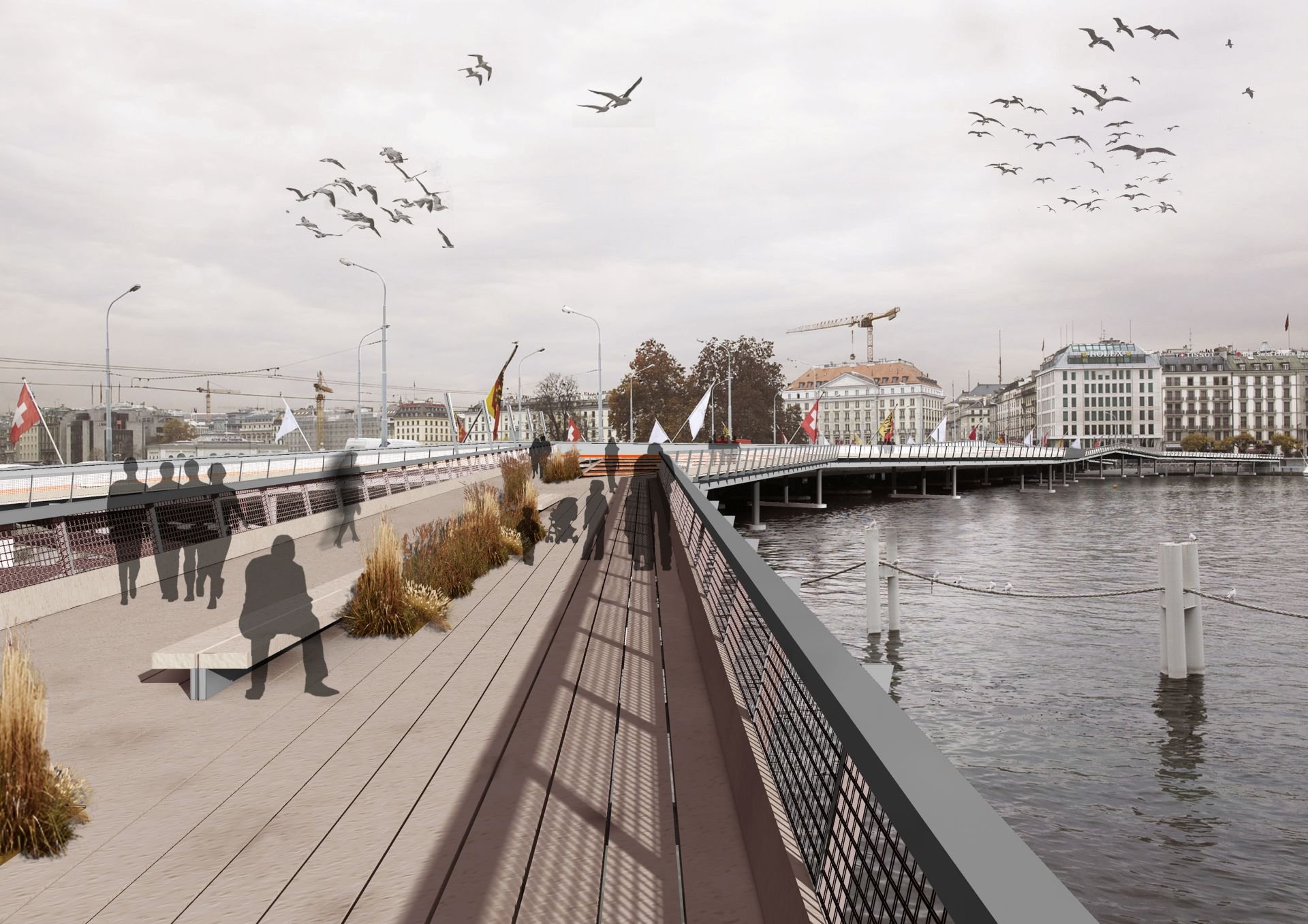 Ferusic Architects, Relja Ferusic, Laps de Temps, Pont du Montblanc, Geneve