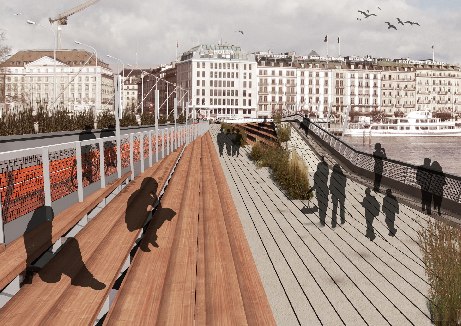 Ferusic Architects, Relja Ferusic, Laps de Temps, Pont du Montblanc, Geneve