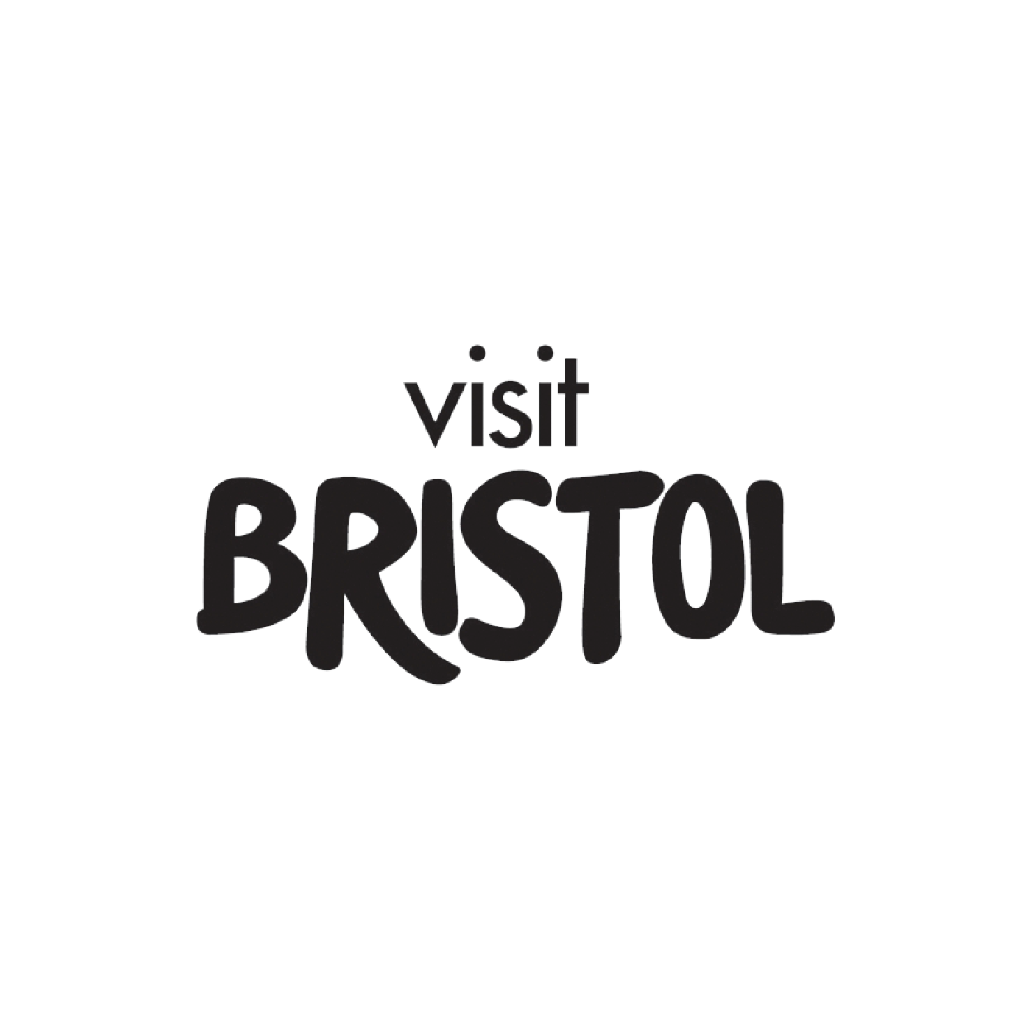 Black background with white text saying "visit BRISTOL".