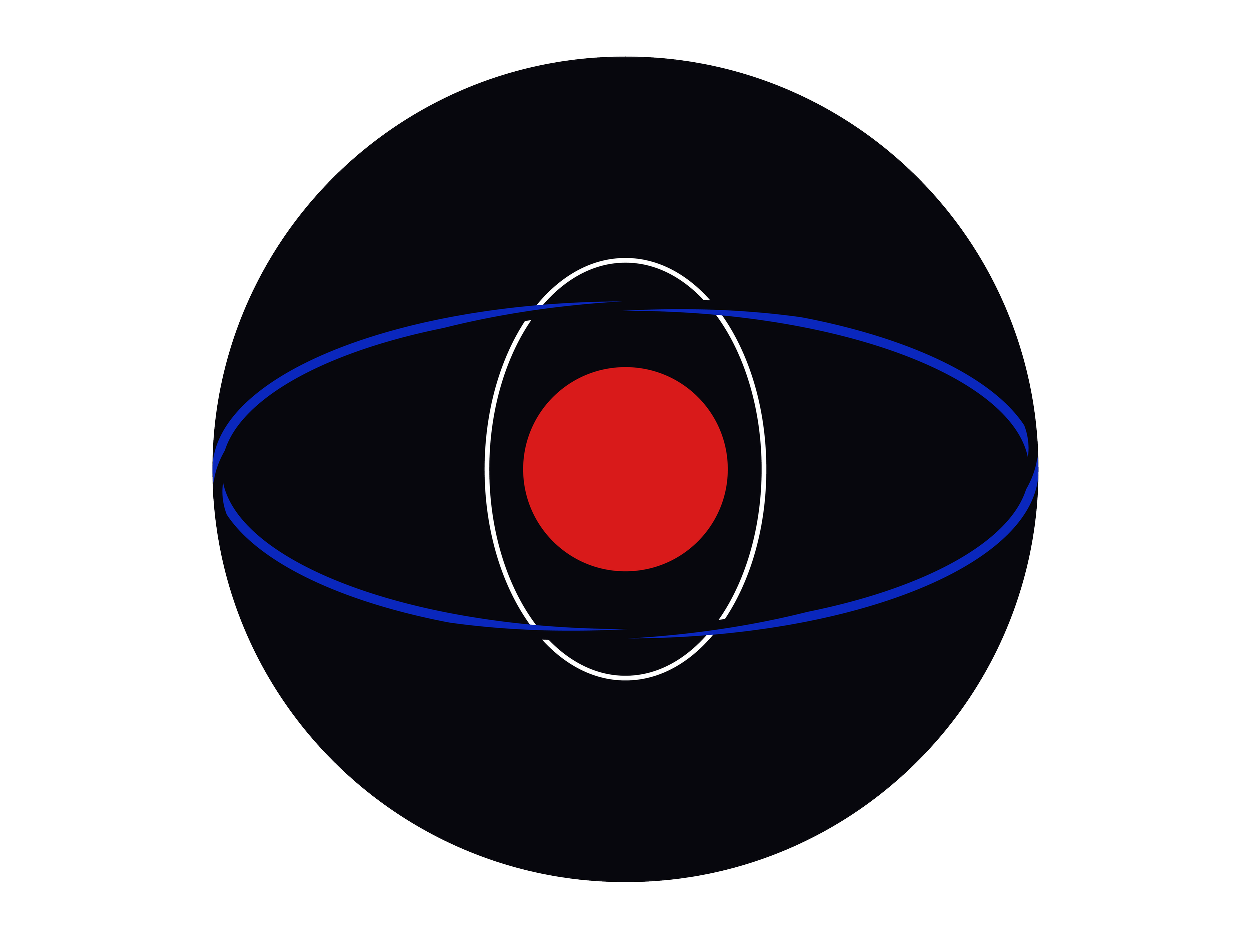 An artistic illustration of an atom with a red nucleus at the center, white and blue electron orbitals around it, set against a black and white gradient background. This visual shows the ecosystem of the Agency PSG services.