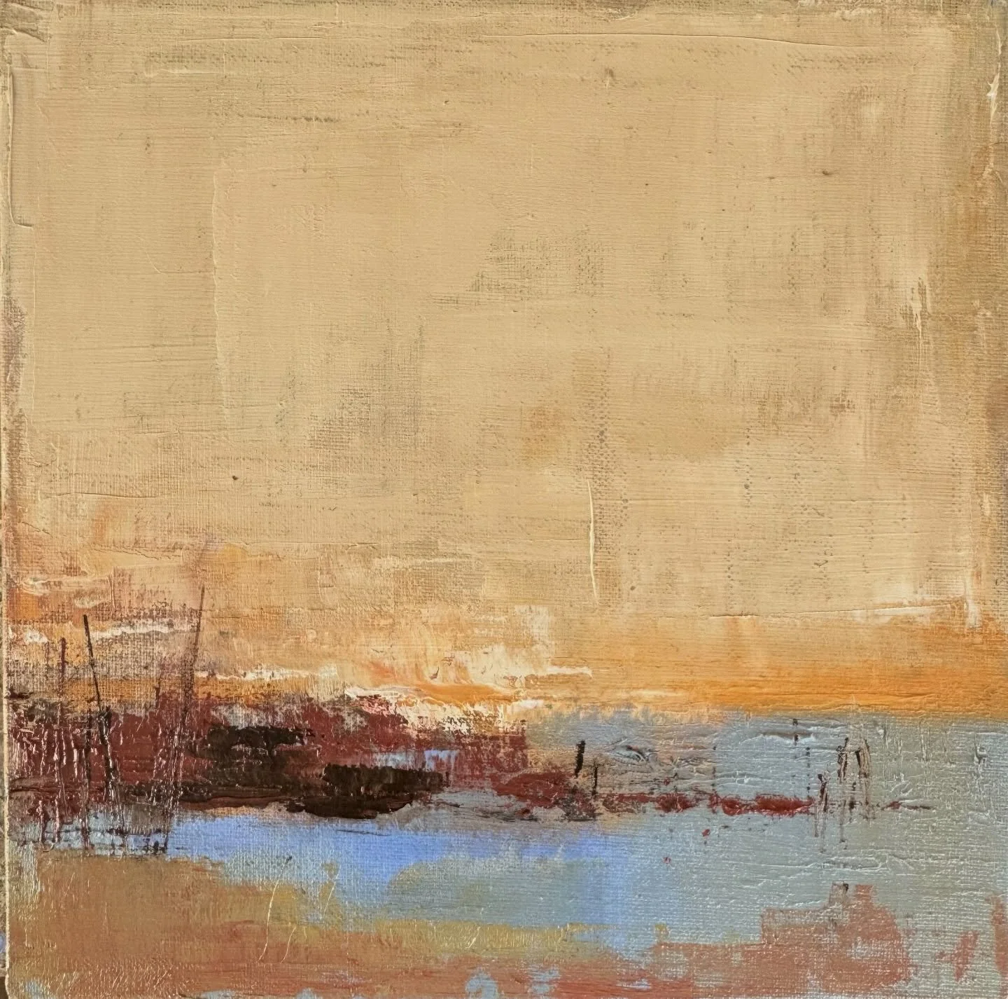 Something about that blue against the ochre - yum 😋 
Another from At First Light has sold ❤️ See which are available - link in bio.

#oilpaint #landscapepainting #freestylepainting #impressionist