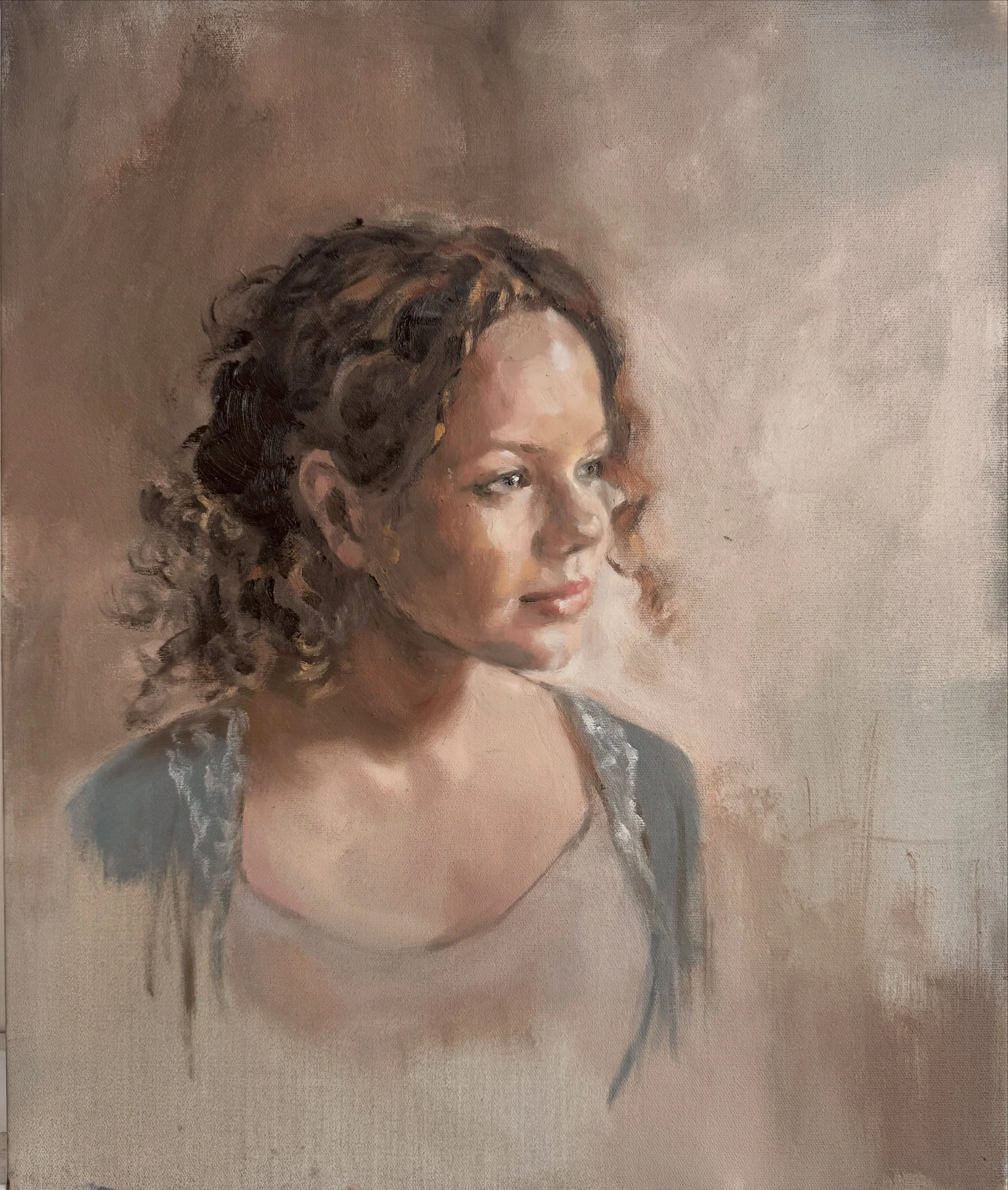 ~ ISOBEL ~
50 x 60cm
Oil on linen canvas

I sensed her intelligence, gentleness, strength. And a soulful wistfulness. 

Please see the link in bio for commission information.

Oil portrait. London artist. Painting faces.
