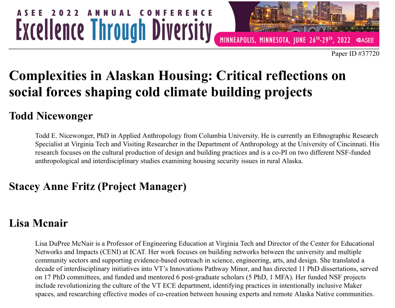 Complexities in Alaskan Housing: Critical reflections on social forces shaping cold climate building projects
