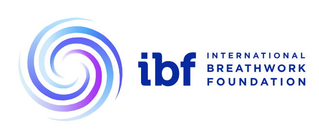 Logo of the International Breathwork Foundation with a colorful spiral design and text.