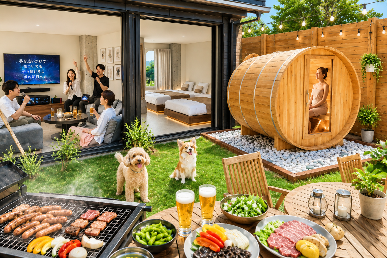 客室とBBQとサウナ全ての時間利用（6時間）
