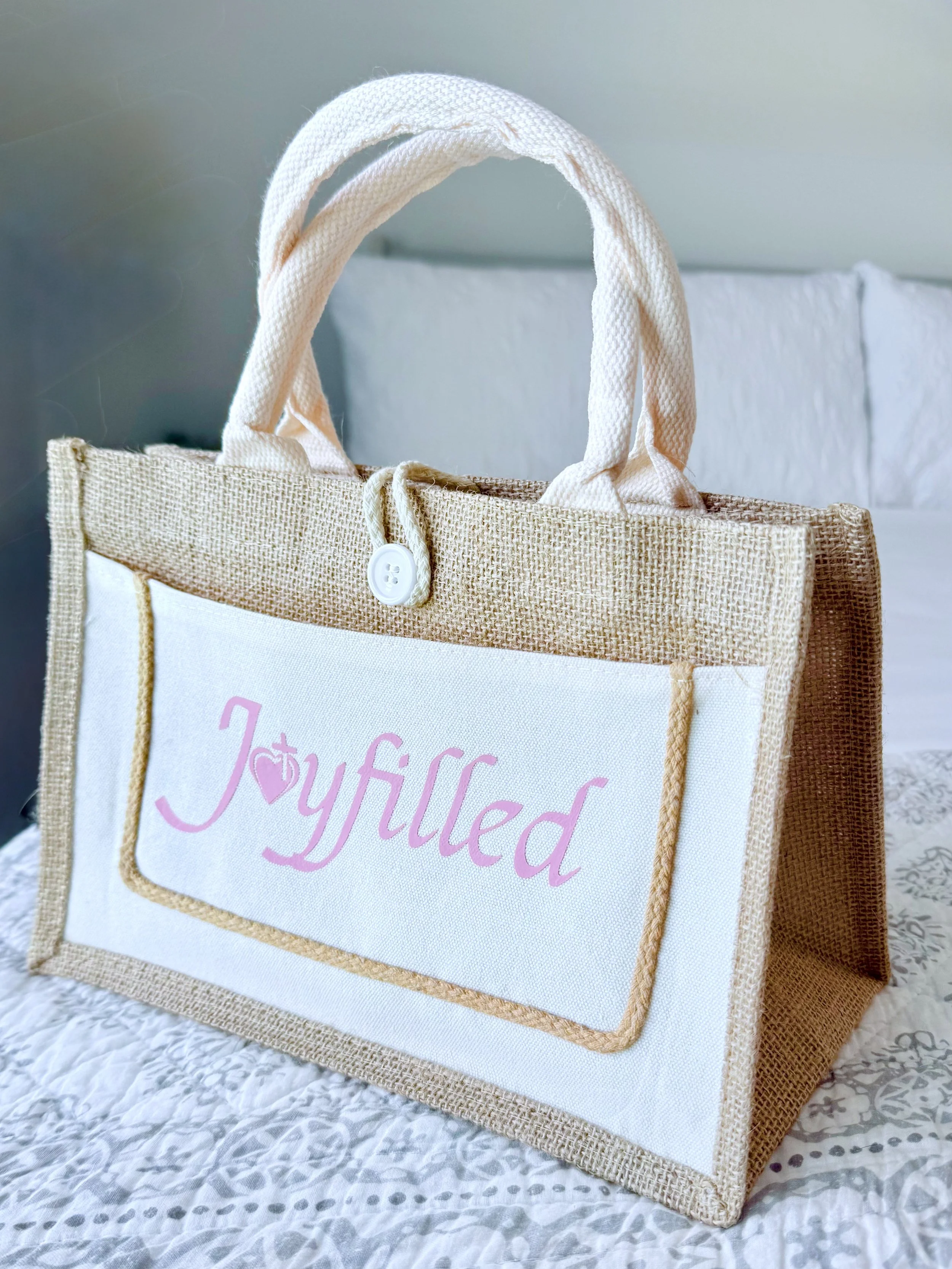 Basic Burlap and Canvas Tote (No Accessories)