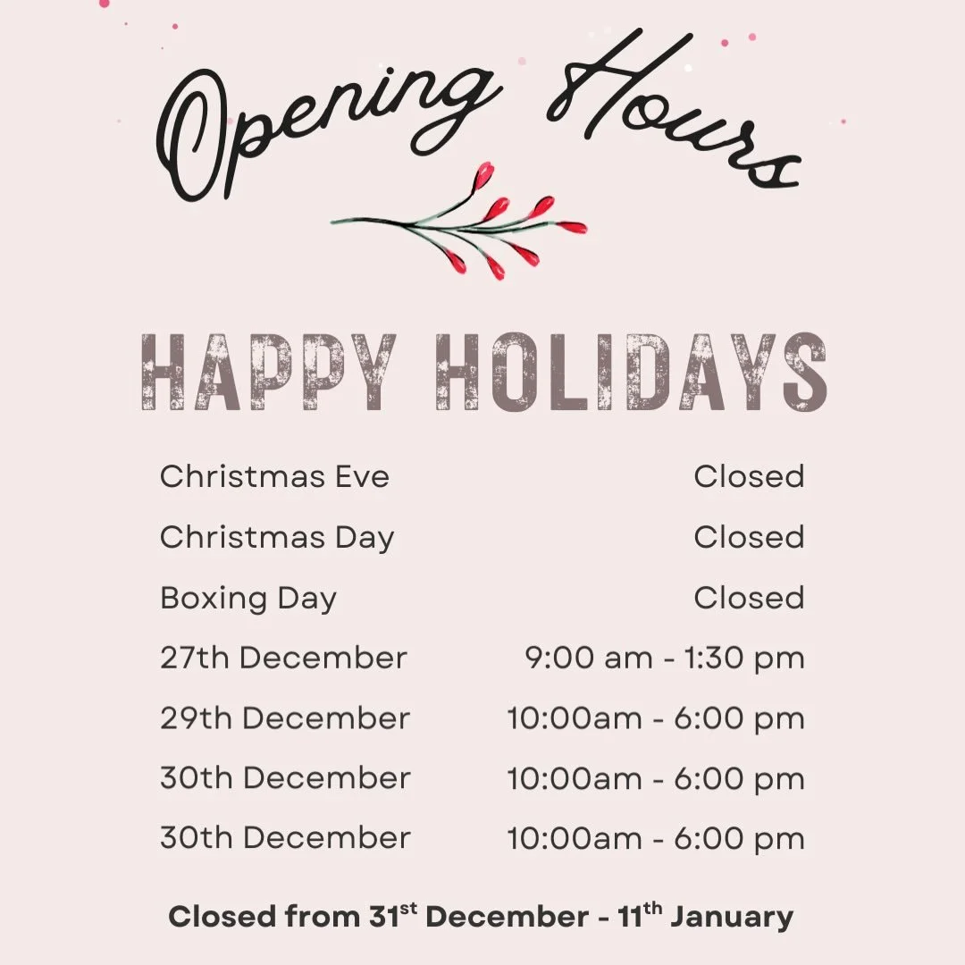 The busiest time of the year is here!  This year, I'm opening my calendar between Christmas and New Years for lashes and brows ✨  I'll be taking a short break from Dec 31st to Jan 11th, but I'll be back with tweezers in hand, ready to take on the new