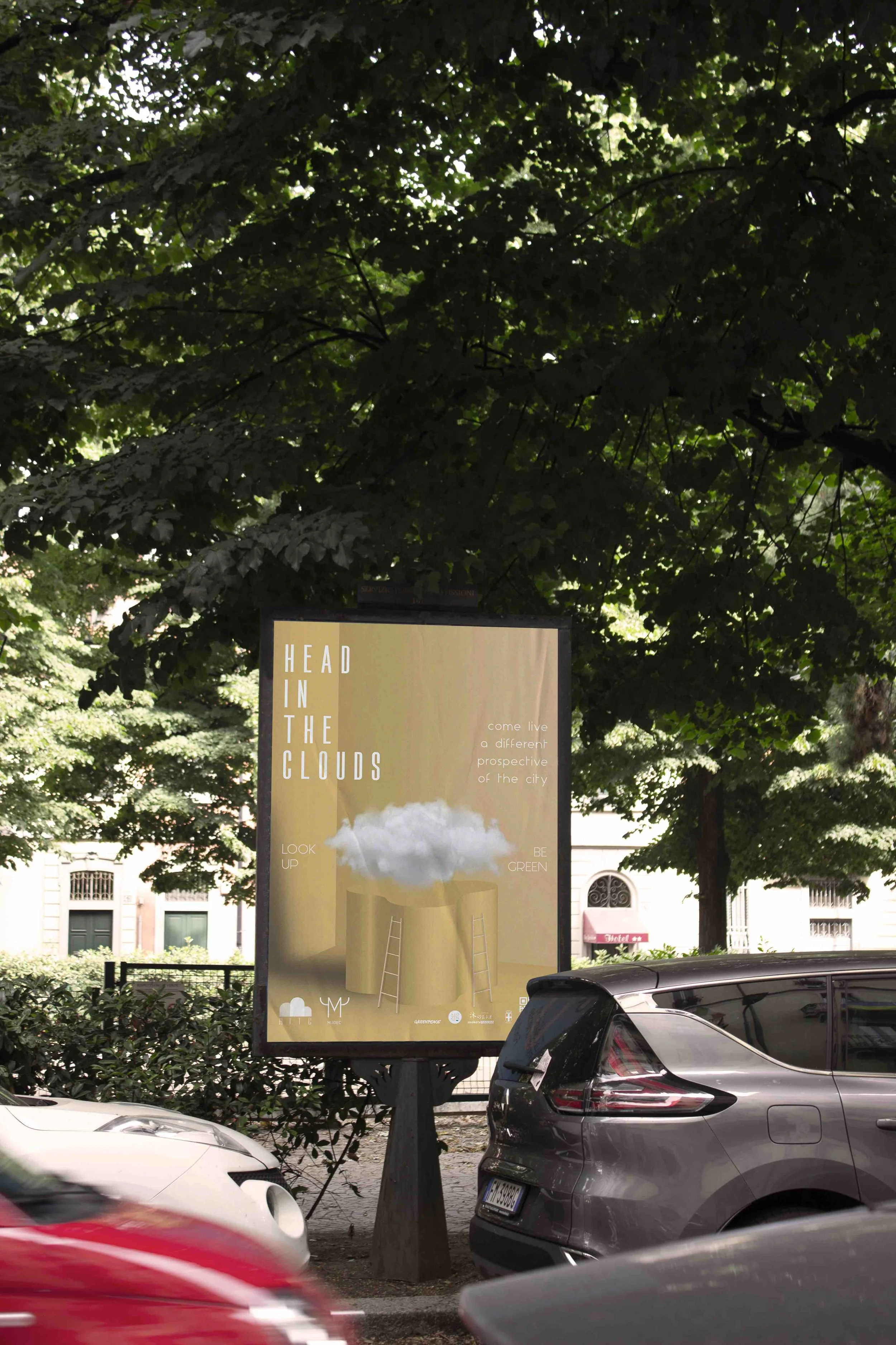 HITC invites you to experience Milan on the Path Experience, by bike or on foot, with rooftops, ADV boards, and signs guiding you to a greener, more inspiring city // HITC invita a vivere Milano con il Path Experience, in bici o a piedi, tra rooftop,