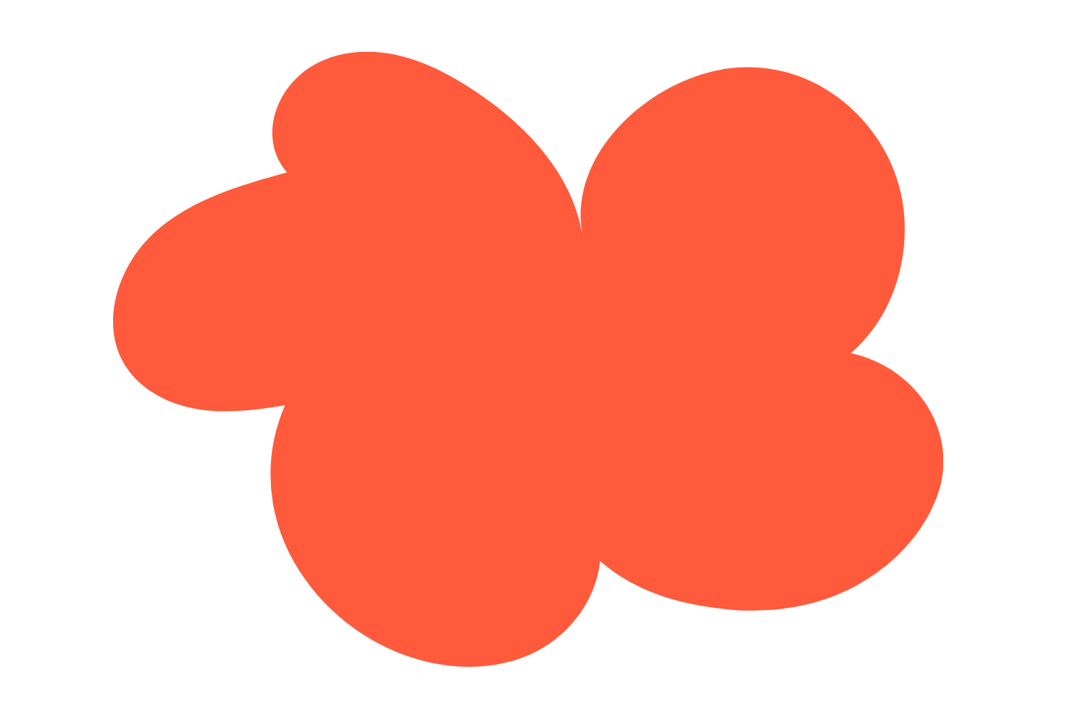 Eine Illustration von einer roten Blume mit fünf großen Blütenblättern auf schwarzem Hintergrund.