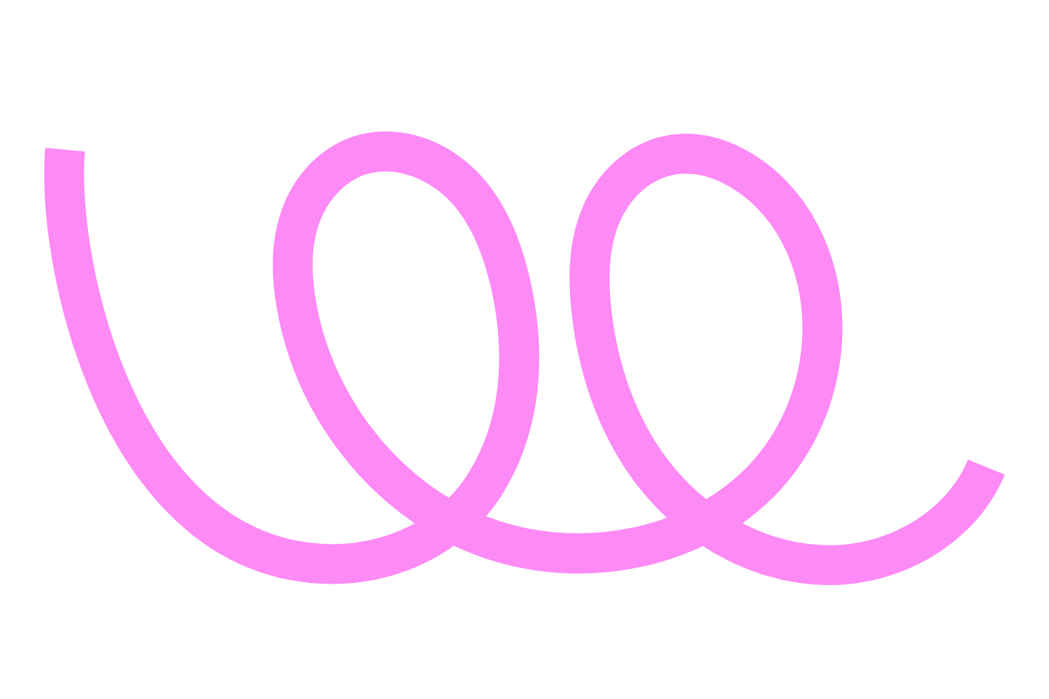 Der pinkfarbene neonartige Schriftzug 'QOL' auf schwarzem Hintergrund.
