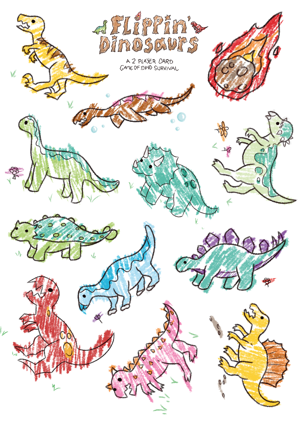 Flippin' Dinosaurs Sticker Sheet