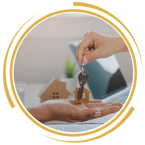House keys being handed over after the sale of a home has been completed