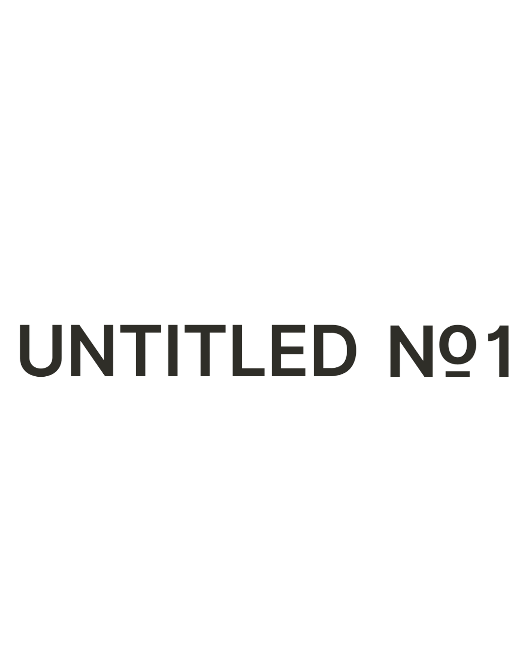 Black artwork with minimalist line drawing of a human face and bold text 'UNTITLED NO1' beneath.