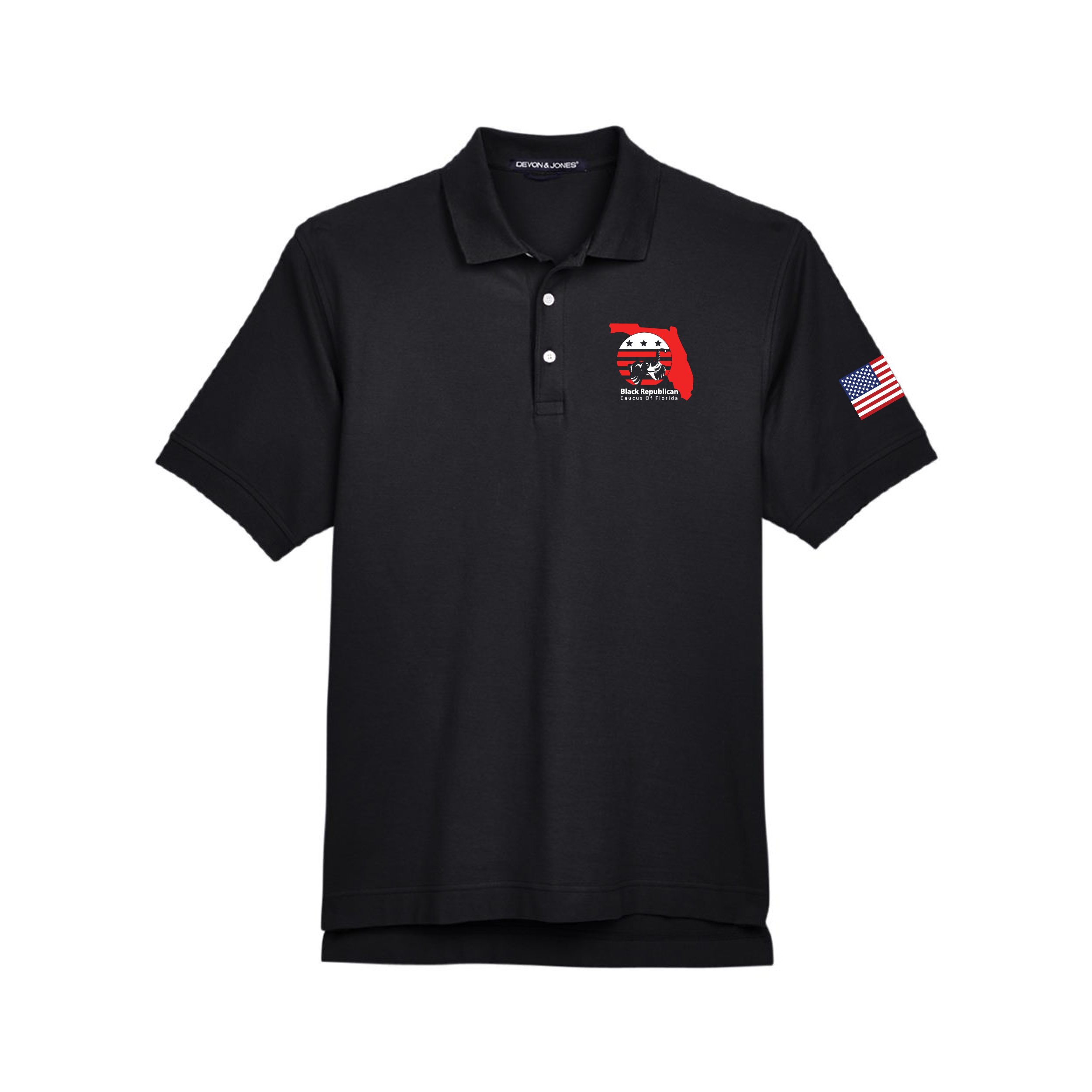BRCF Patriotic Black Polo Shirt