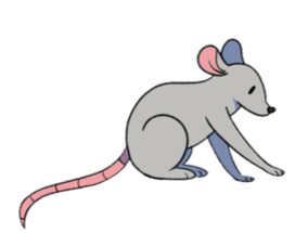 A character from The Boar Knight, an all-ages fiction podcast. A small mouse, reaching forward.