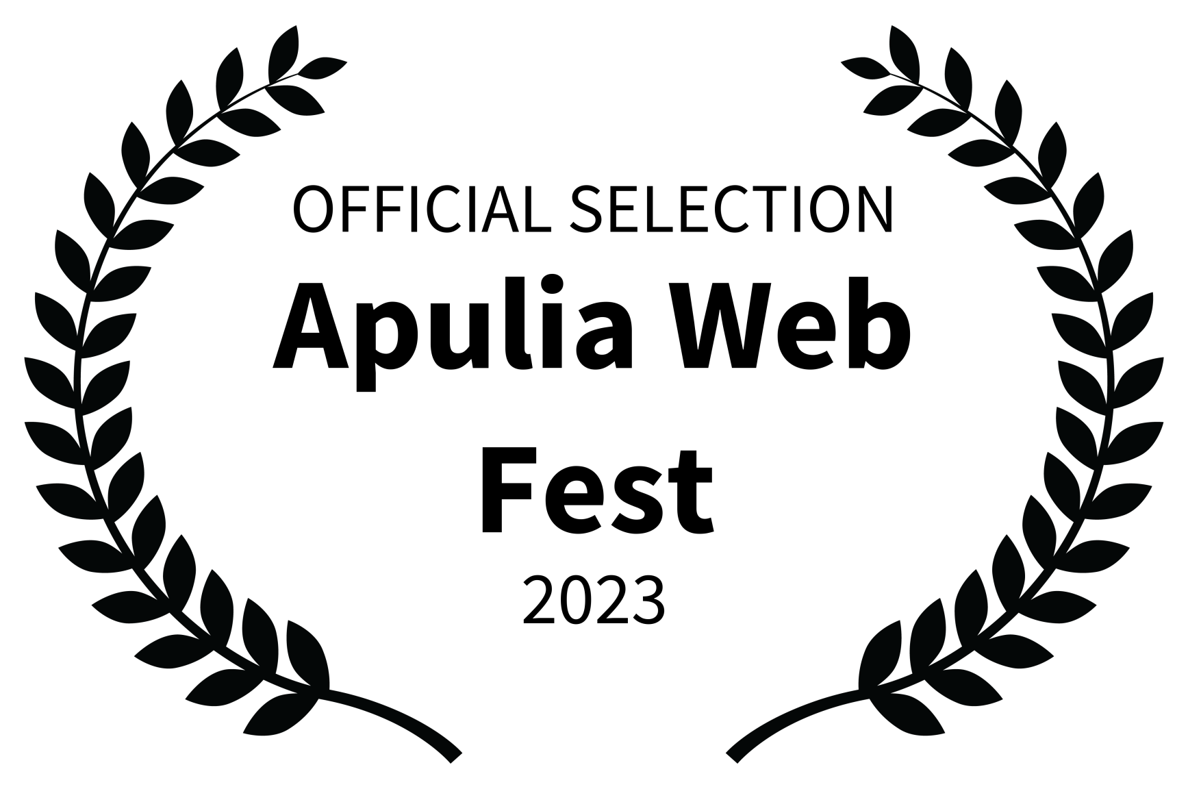 An award for the VAST Horizon science fiction podcast. Text between laurels reads: Official Selection Apulita Web Fest.