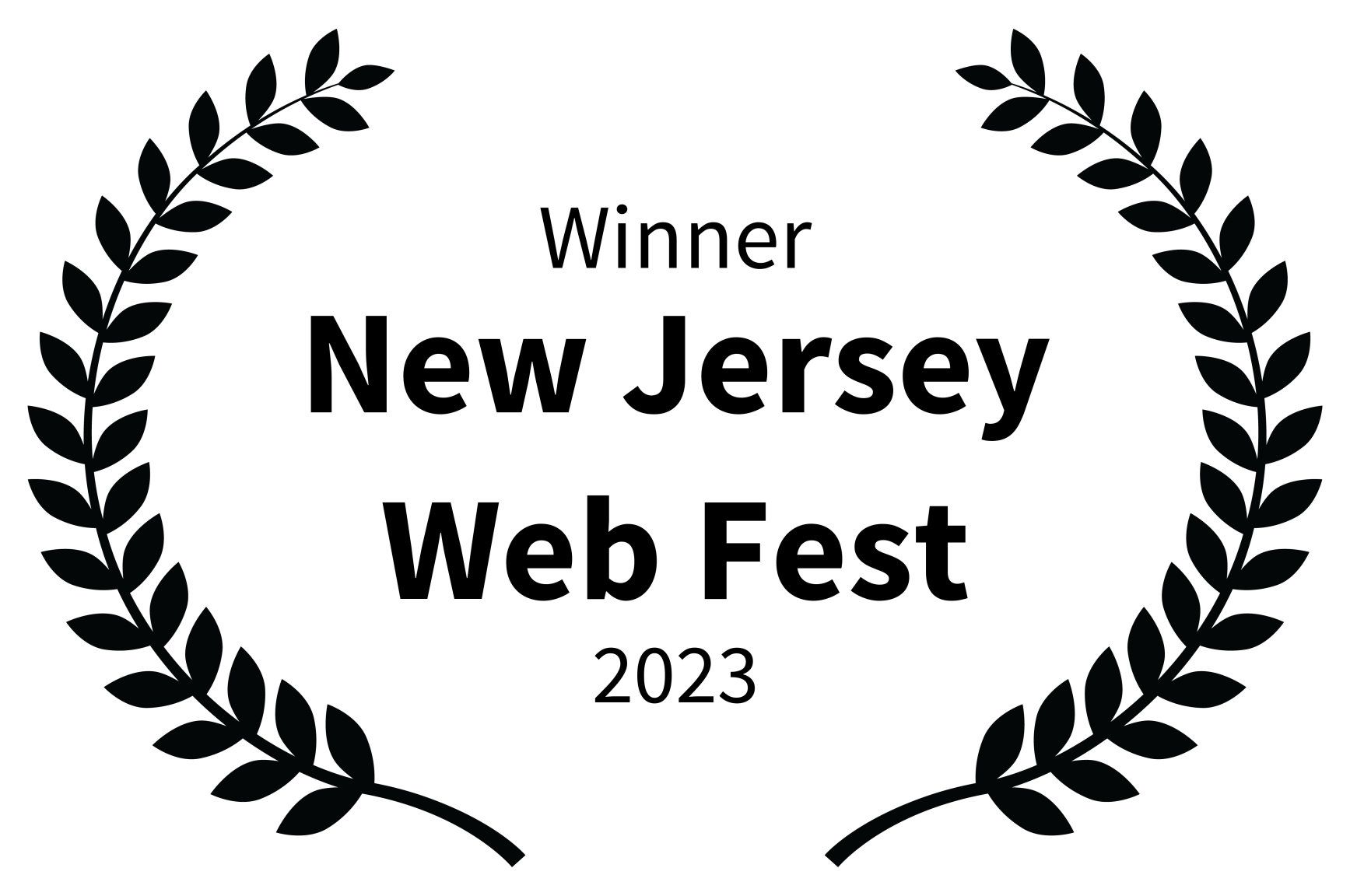 An award for The Boar Knight, an all-ages fiction podcast. Text between laurels reads: Winner New Jersey Web Fest 2023