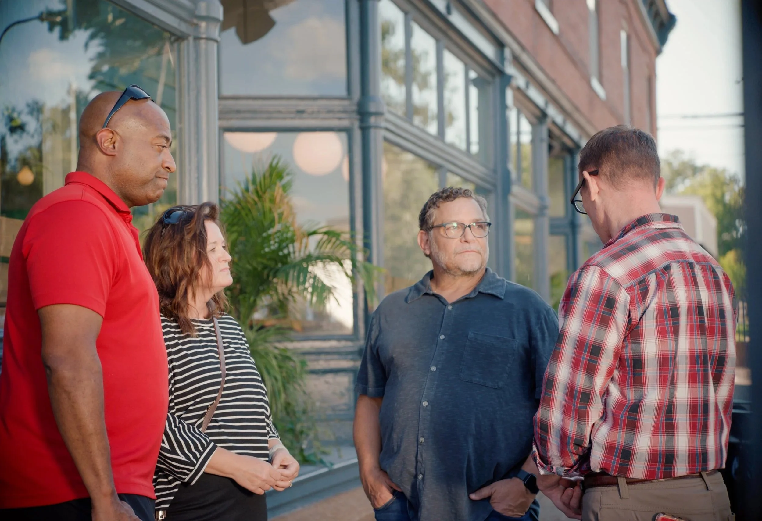A group of constituents and candidate Fred Wellman outdoors.