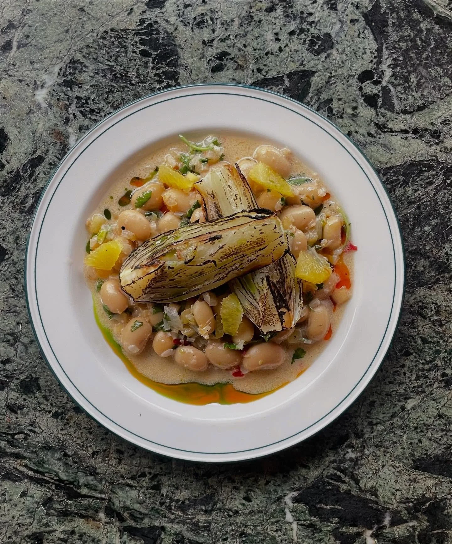 Autumn is with us folks! 🍂 We&rsquo;re serving heartwarming food to make you happy during the darker days. Our current chef special; BBQ fennel, lima beans, orange and a touch of chili. Simple pleasures, join us and celebrate life! 🌞 #denada #chefs