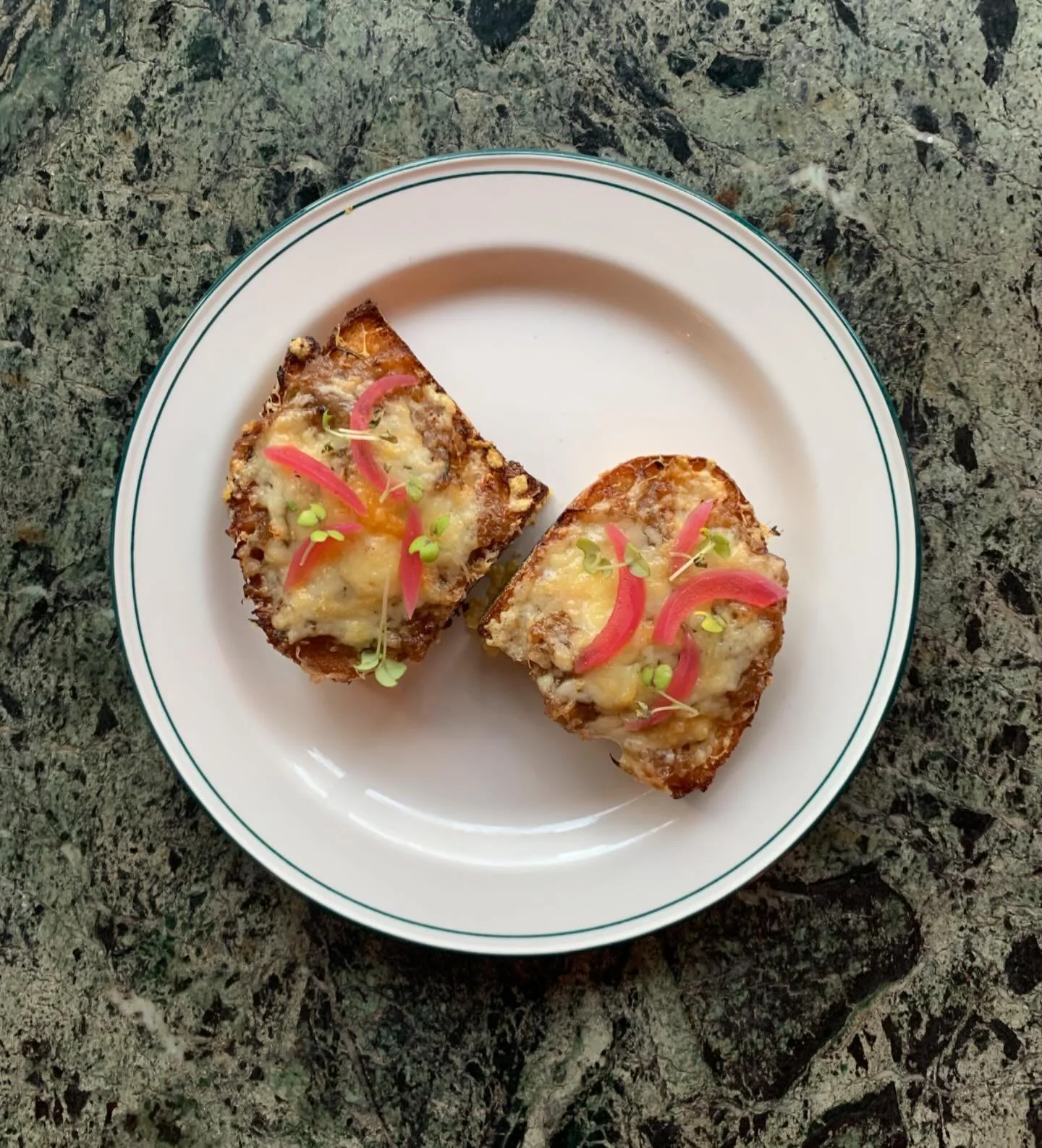 Comforting rustic snacks is what we&rsquo;re all about this time of the year. Try our &ldquo;French onion soup, on a toast&rdquo;. It&rsquo;s heartwarming and delicious. Our new menu is alive &amp; kicking! 🎇🍷 #denada #seasonal #food