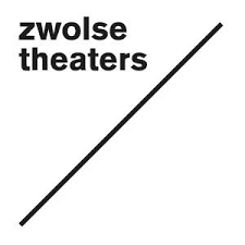 Zwolse Theaters logo with black text and a diagonal black line on a white background