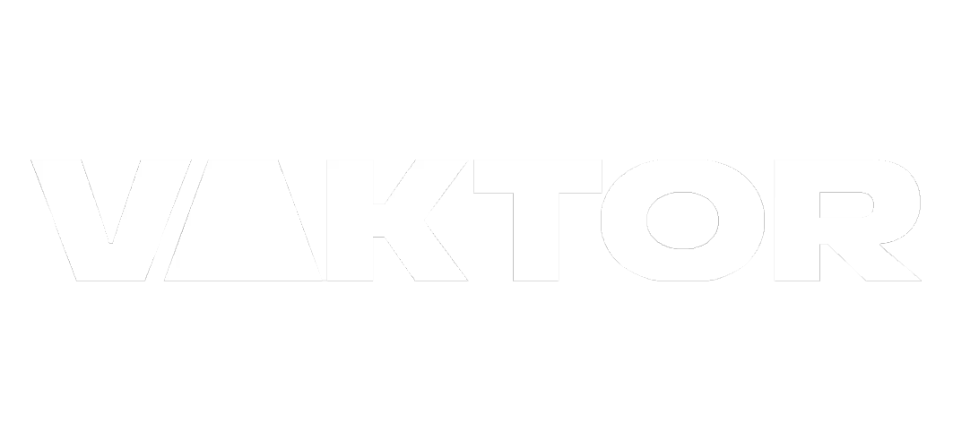Black background with white text spelling 'VAKTOR' in bold, stylized letters.