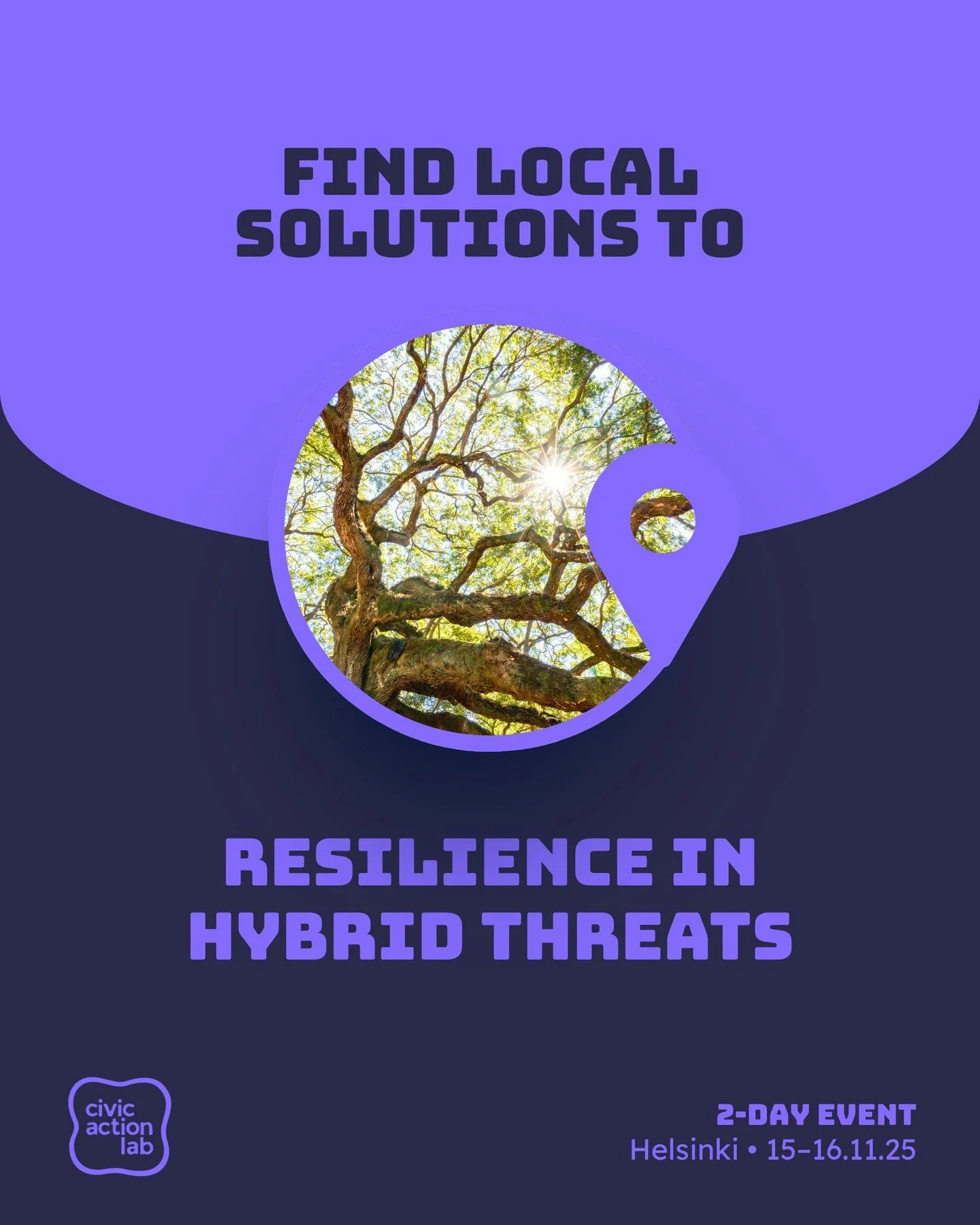 Theme intro: Resilience to hybrid threats 🩵

From disinformation to crises &mdash; how to stay resilient? At Civic Action Lab, you&rsquo;ll explore resilience tools and co-create local, &quot;next Monday&quot; solutions with a warm and welcoming com