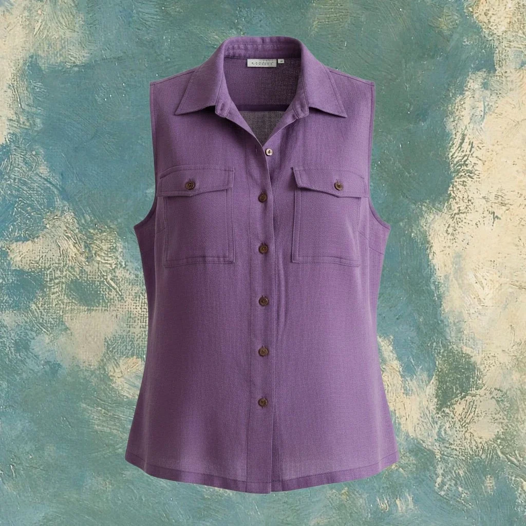 Vintage Purple Sleeveless Top – Size M