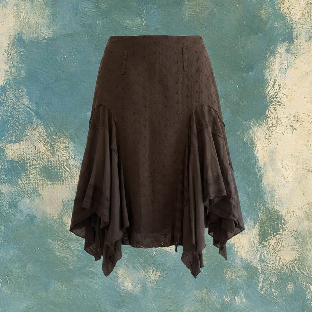 Vintage Brown Midi Skirt – Size M