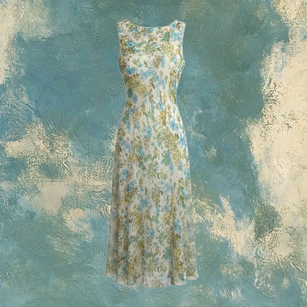 Vintage Floral Maxi Dress – Size XS