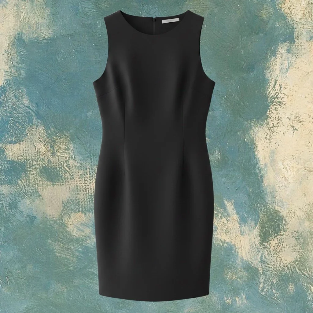 Vintage Black Sleeveless Dress – Size M
