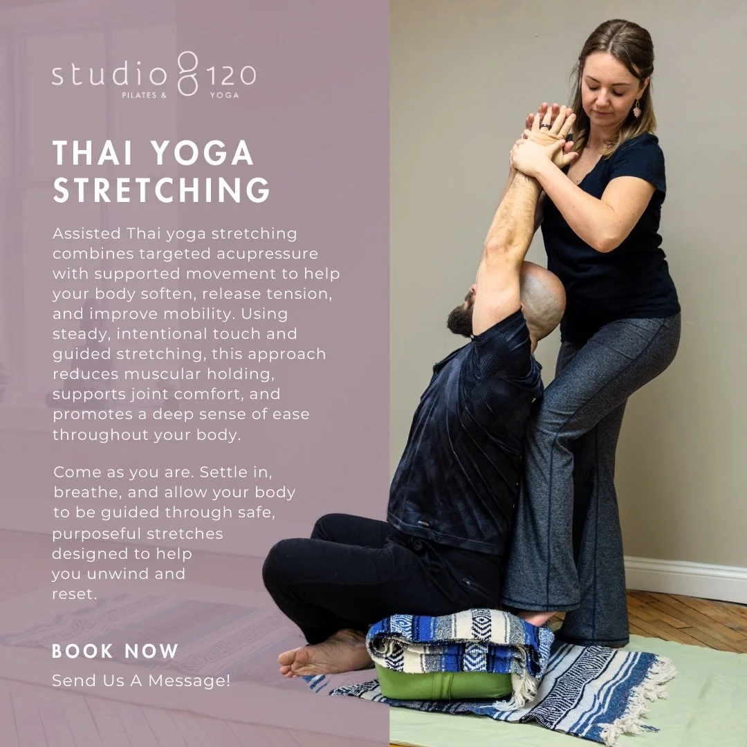 Thai Yoga Stretching combines assisted movement and gentle pressure to release tension, support mobility, and leave you feeling grounded and reset. Ready to reset? Send us a message to schedule your session.