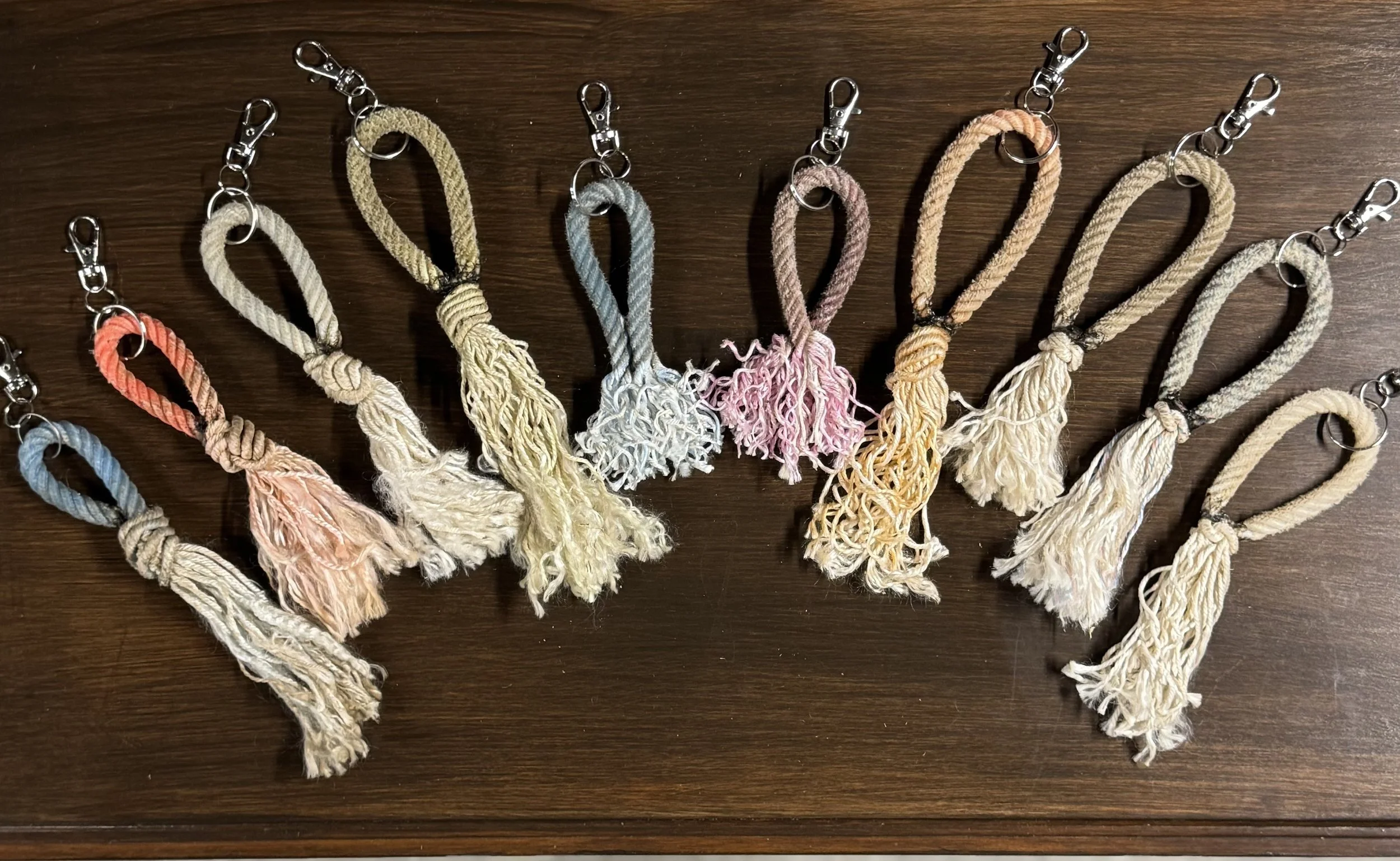 Western Lariat Rope Loop & Tassel Keychain