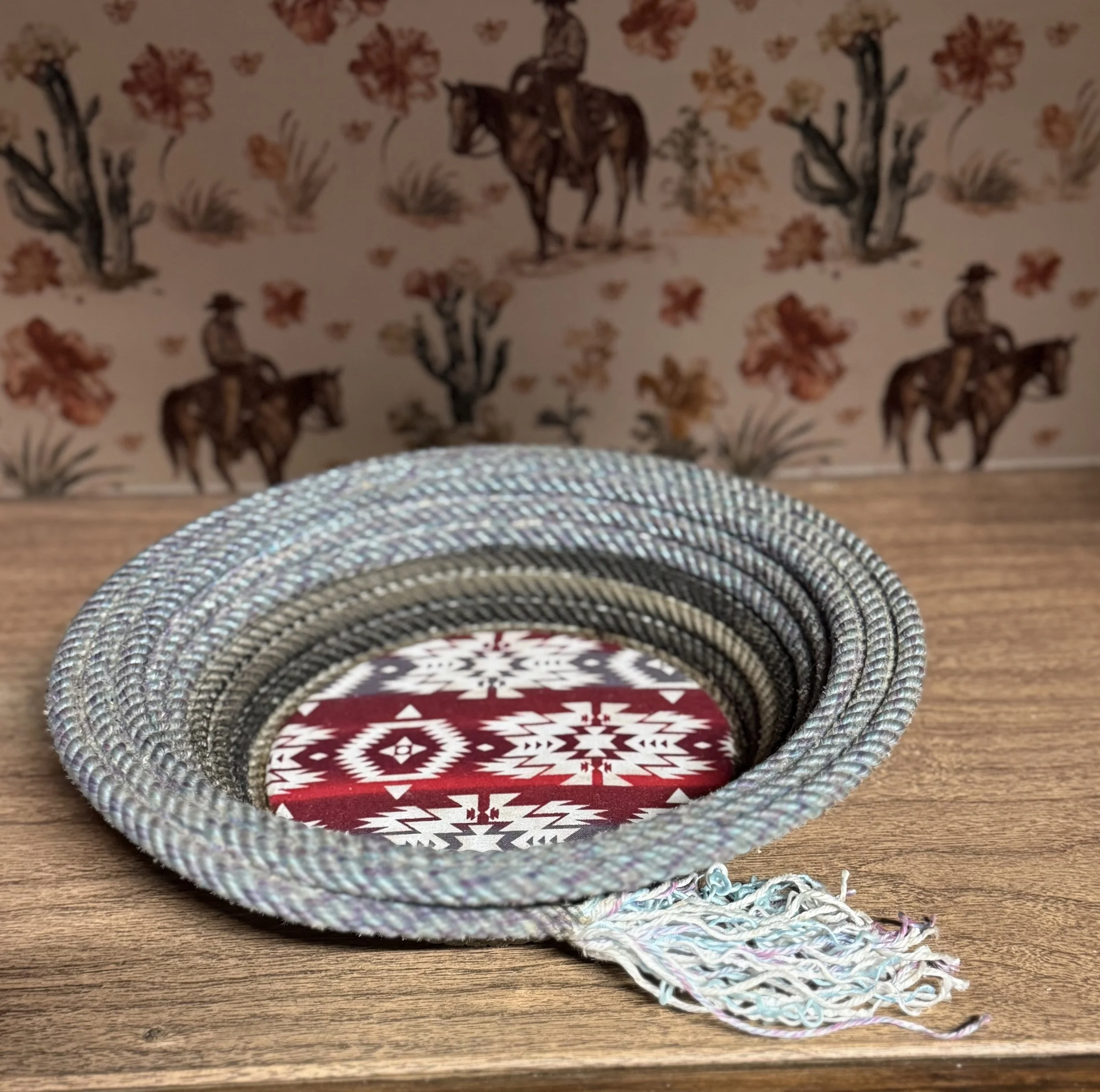 Southwestern Print Flared Lariat Rope Bowl