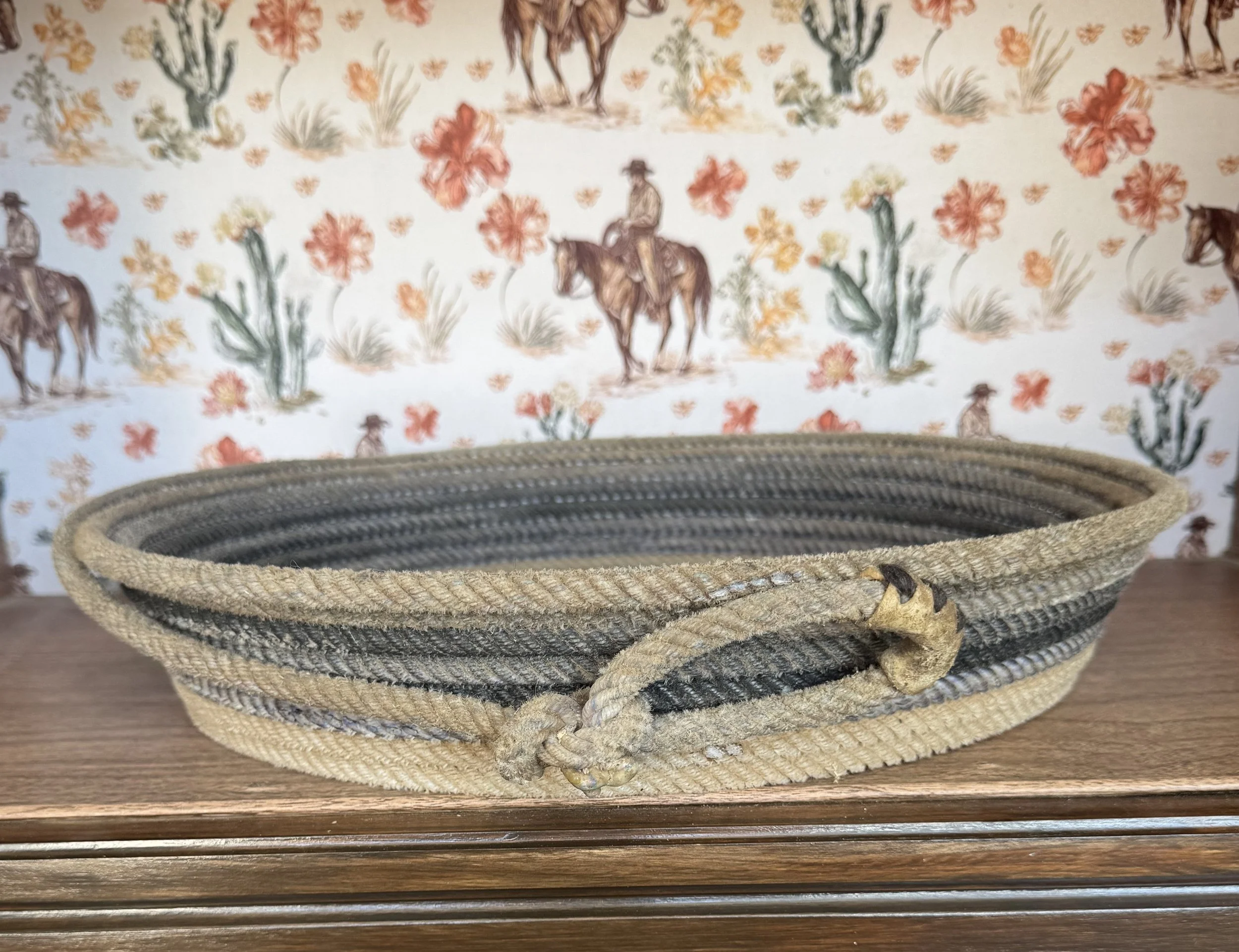Large Natural Lariat Rope Bowl