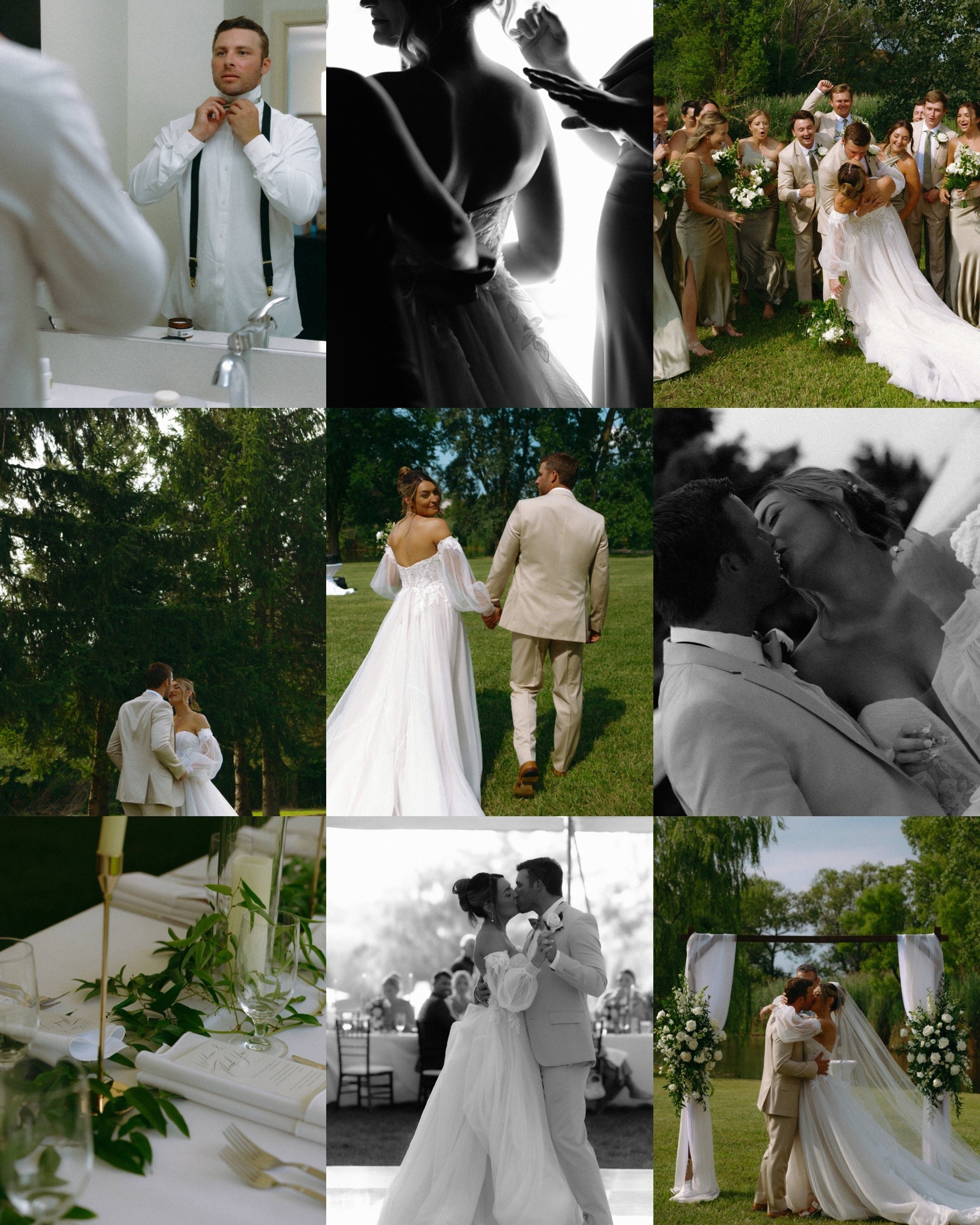 Backyard summer wedding in Grayslake Illinois with candid ceremony, bride and groom portraits, and reception moments photographed by Nicole Kilday Photography.