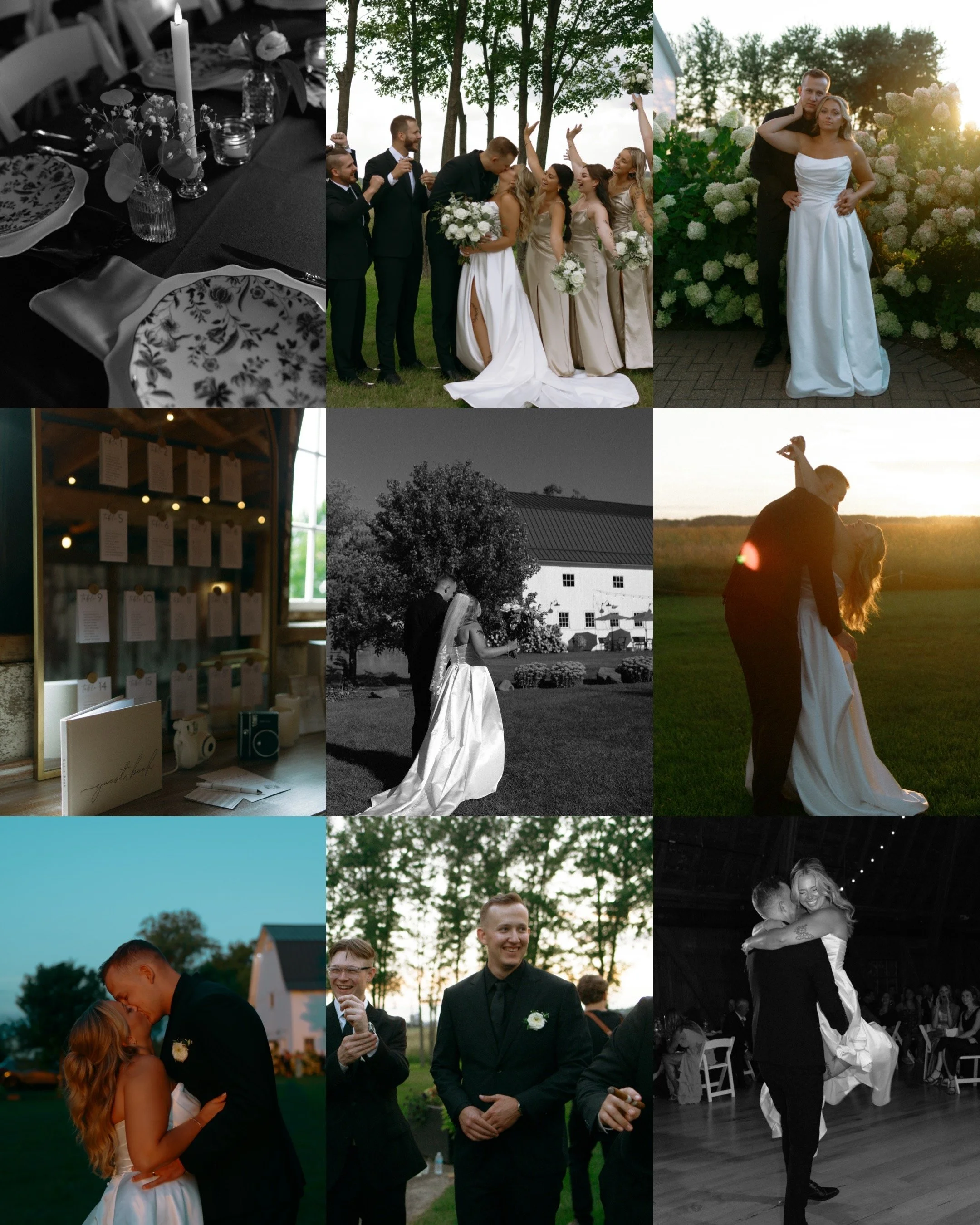 Fall barn wedding at Bluestem Farm and Events in Hebron Illinois featuring ceremony moments, reception details, and documentary wedding photography.