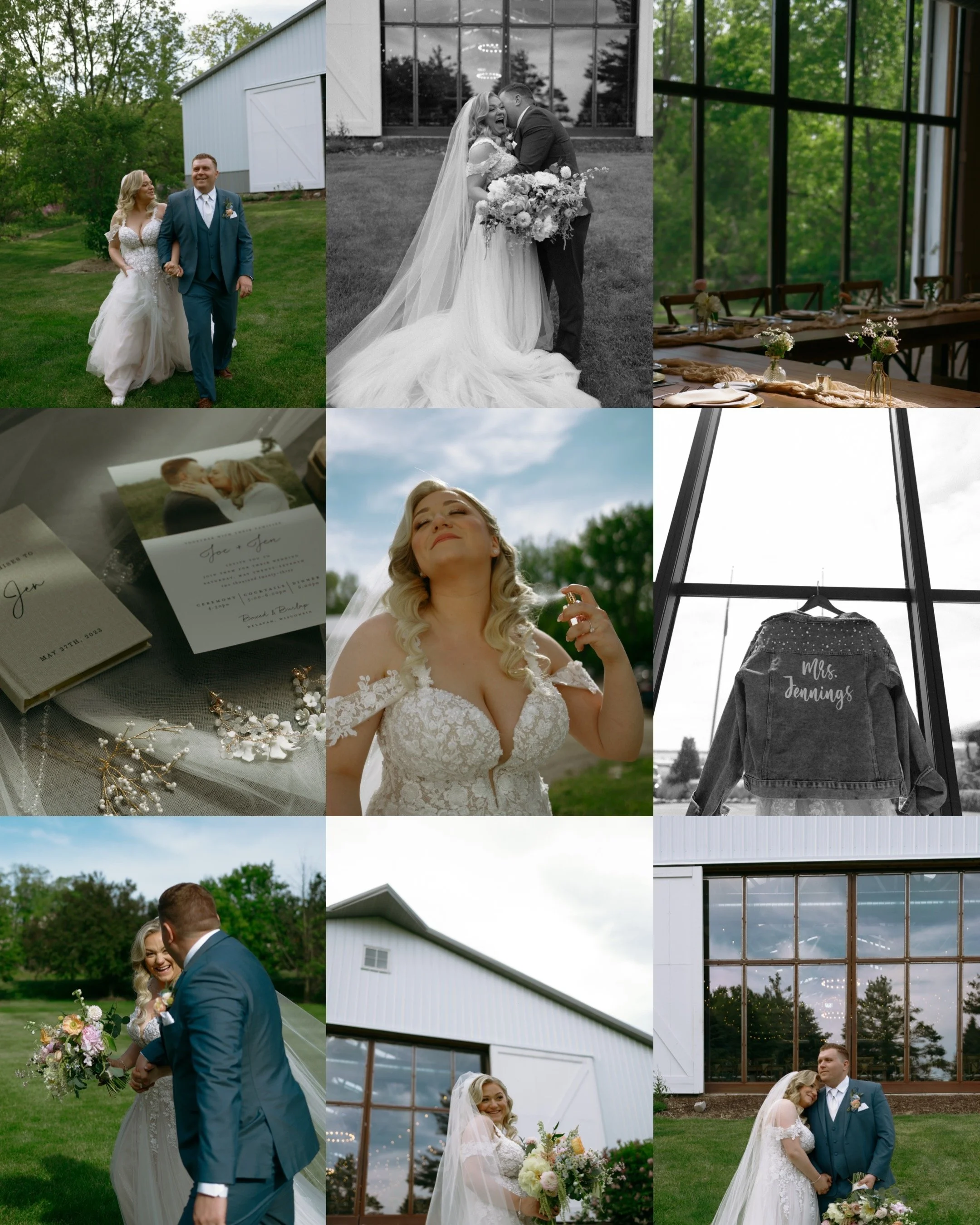 Spring wedding at Boxed and Burlap in Delavan Wisconsin with bridal portraits, wedding details, and candid documentary wedding photography