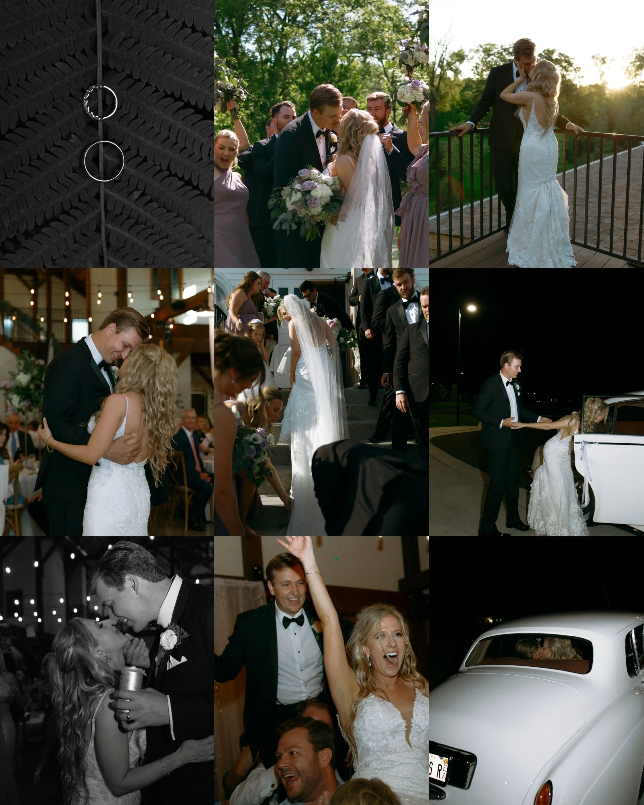 Summer wedding at The Barn at Timber Pointe in Chicago Illinois with church ceremony and reception moments captured by Nicole Kilday Photography.