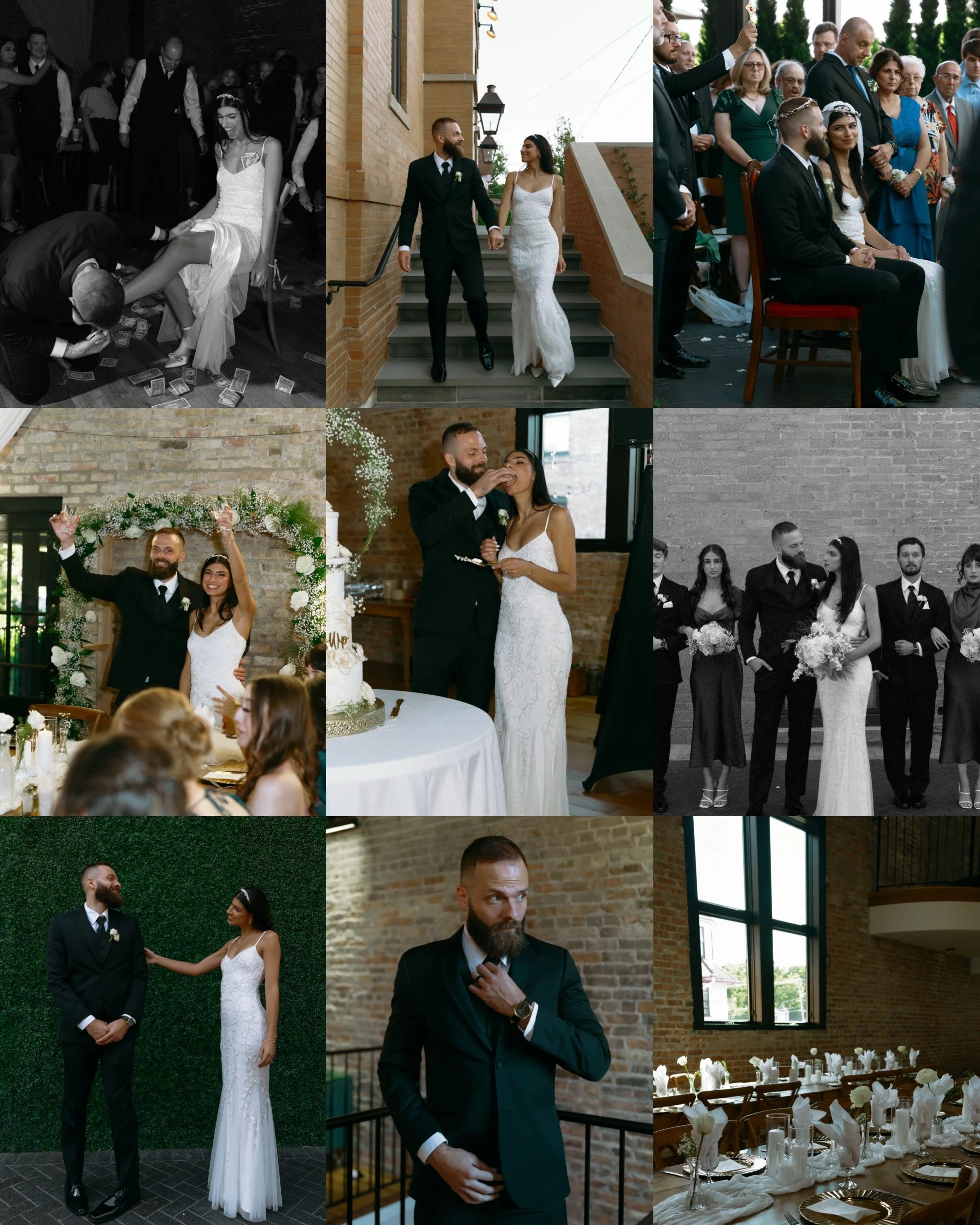 Summer wedding at The District in Richmond Illinois with candid ceremony and reception moments photographed by Nicole Kilday Photography.